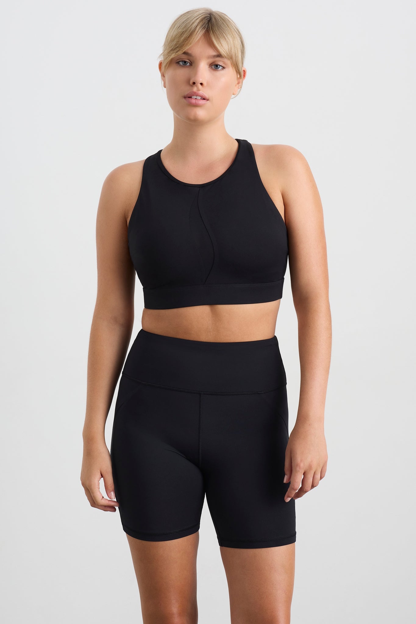 370 Bra Spliced Mesh Sports Bra 370 | BLACK | AJE ATHLETICA – Aje AU
