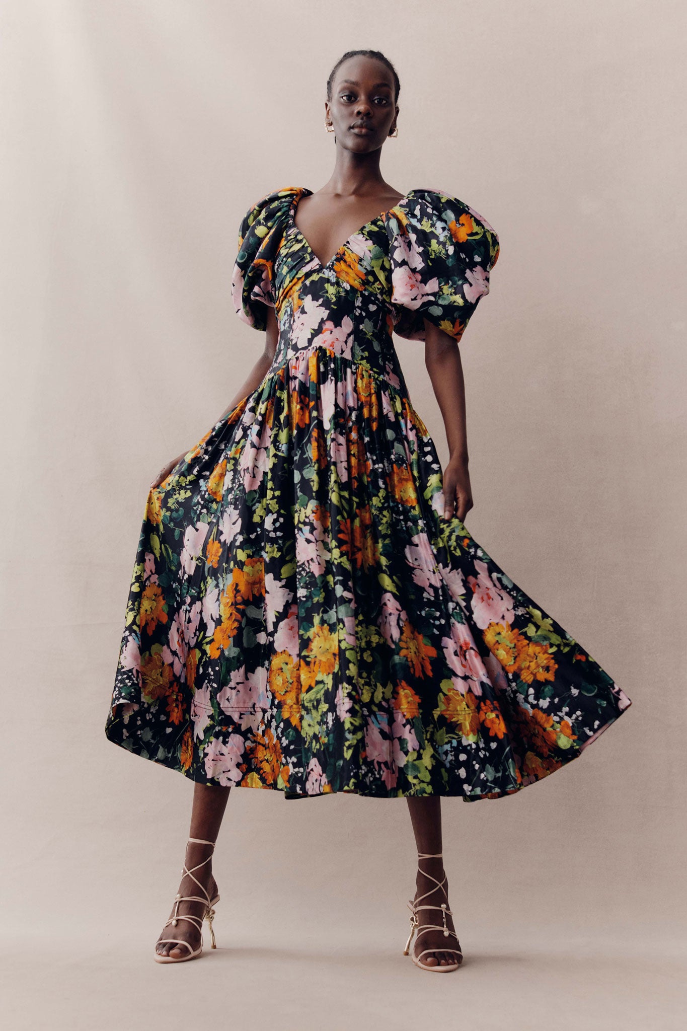 Gabrielle Plunge Midi Dress | Midnight Floral | Aje – Aje AU