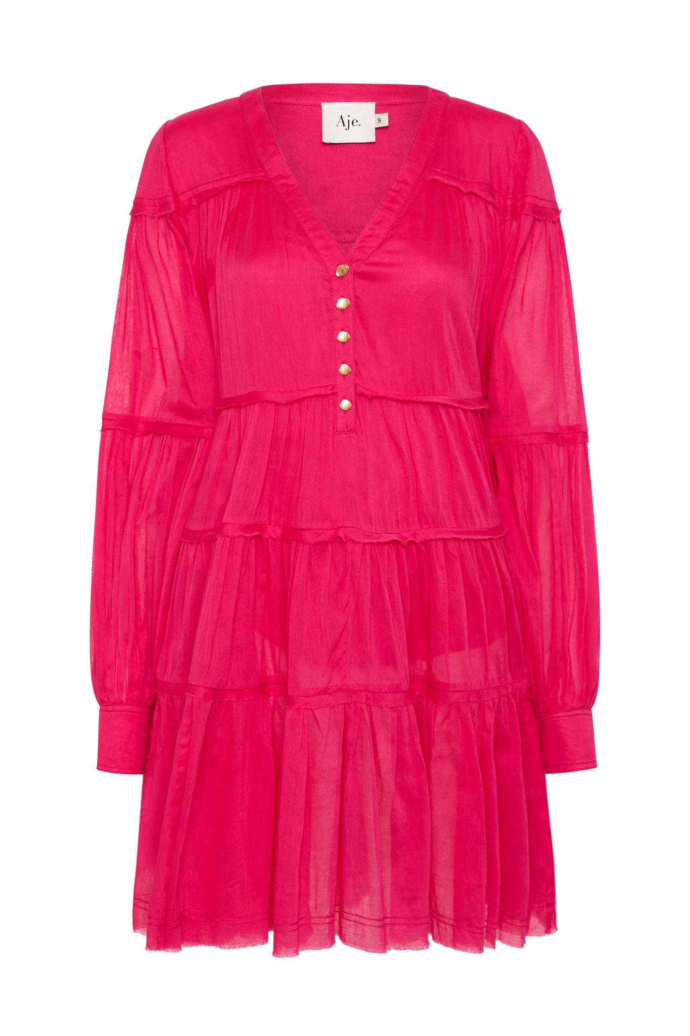 Sally Tiered Plunge Mini Dress | Hot Pink | Aje – Aje AU