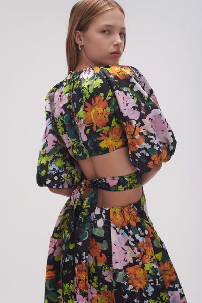 Mimosa Cutout Midi Dress | Midnight Floral