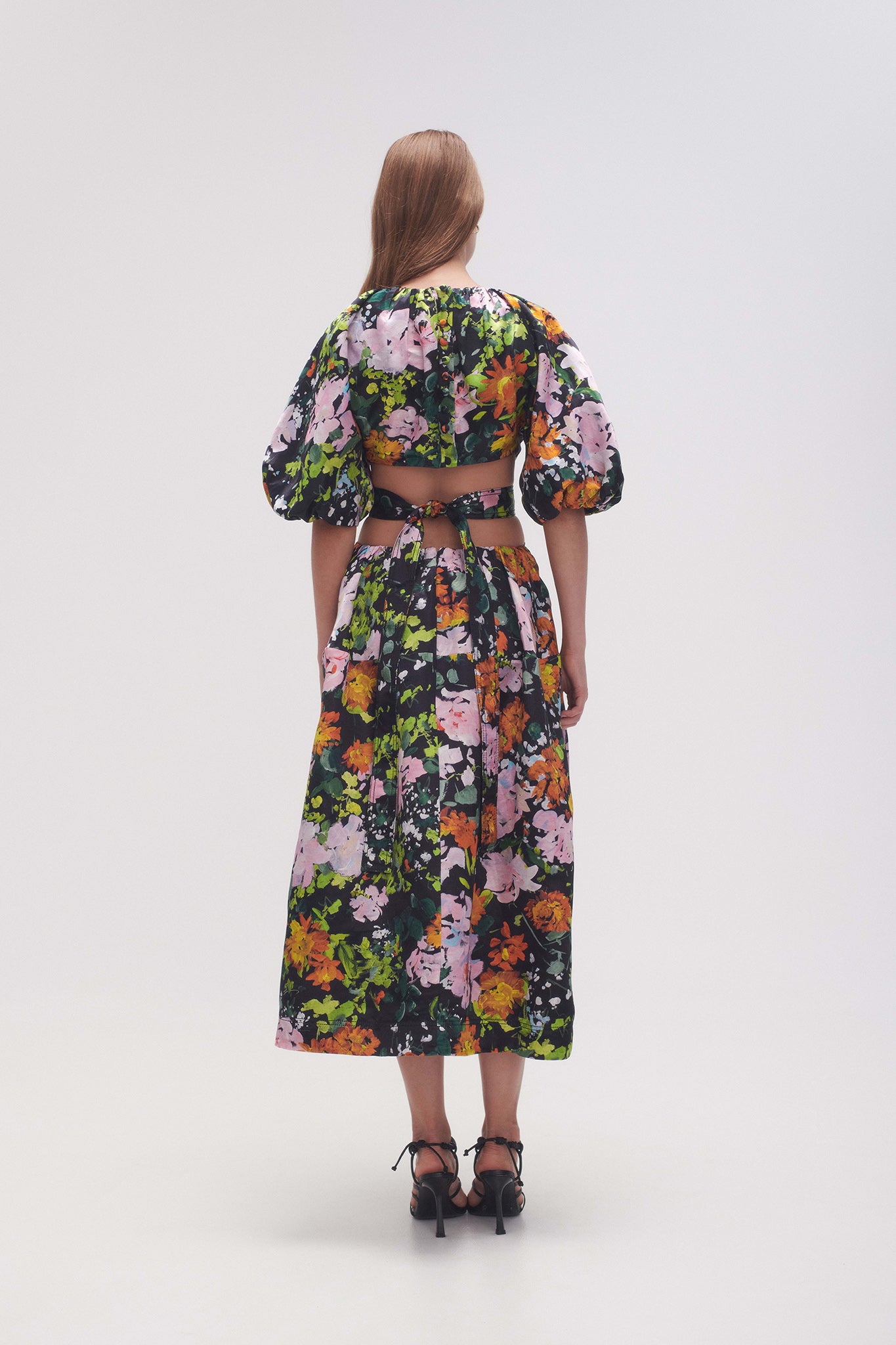 Mimosa Cutout Midi Dress | Midnight Floral | Aje Aje AU Mimosa Cutout Midi Dress | Midnight Floral | Aje Aje AU