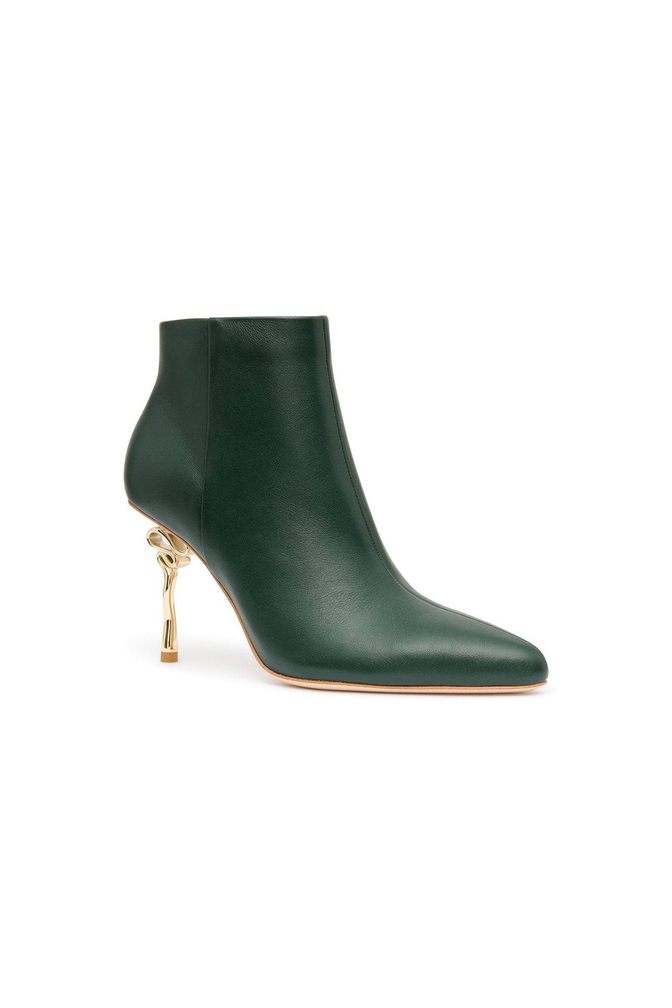 Green hot sale booties heels