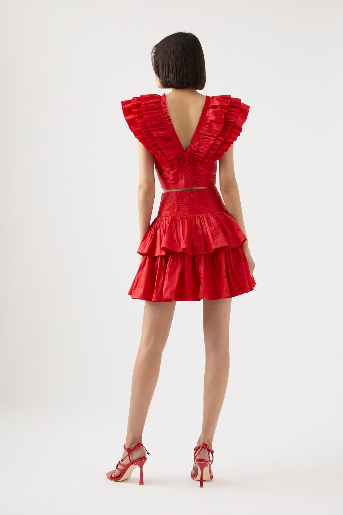 Rhythmic Tiered Frill Skirt | Scarlet Red | Aje – Aje AU