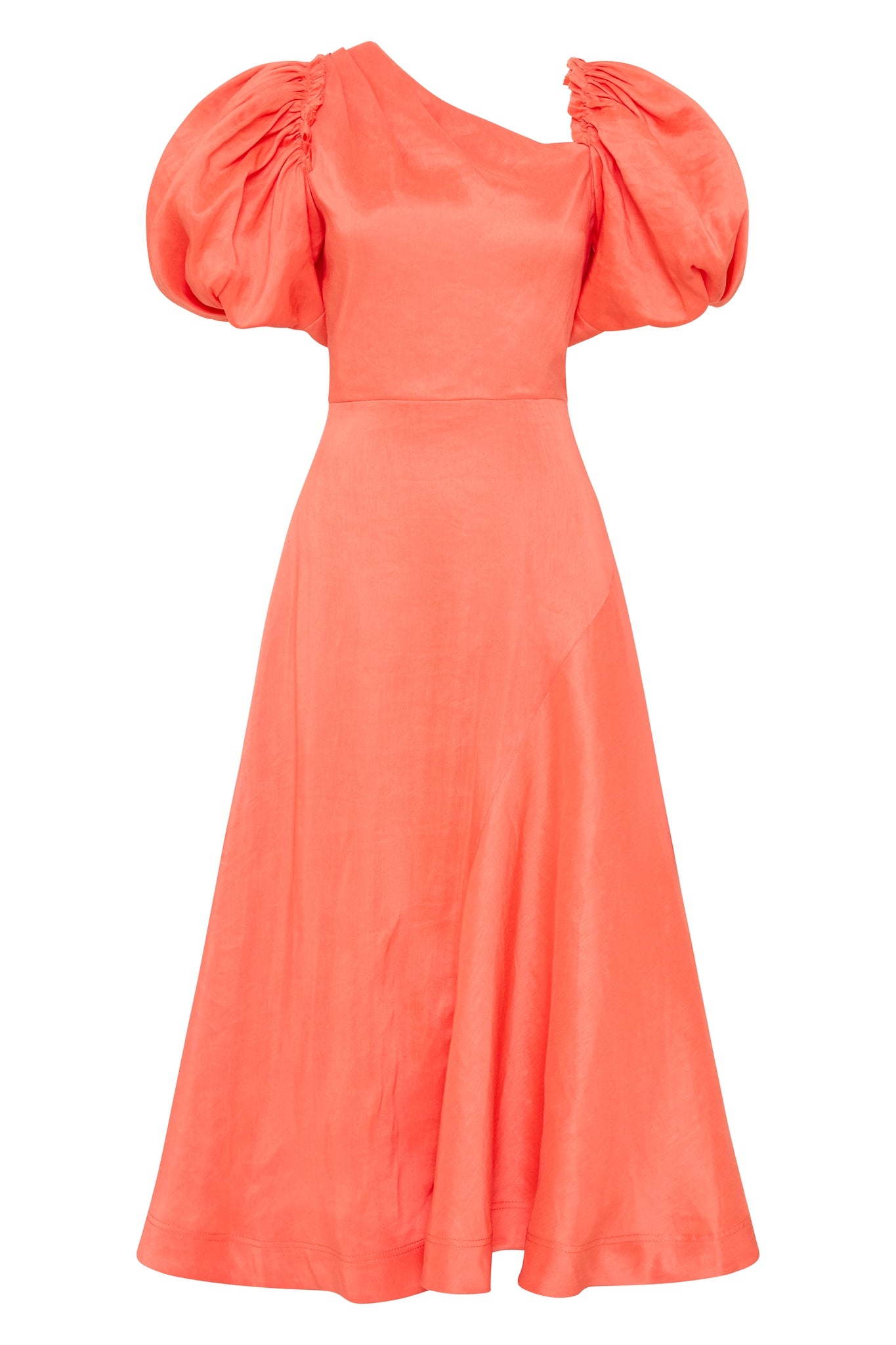aje maia off shoulder midi dress Maia Off Shoulder Midi Dress | Coral