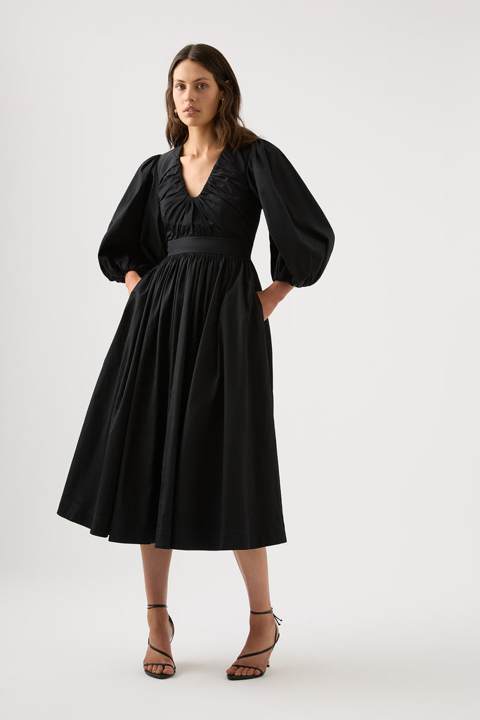 Audrey Waisted Midi Dress | Black | Aje – Aje AU