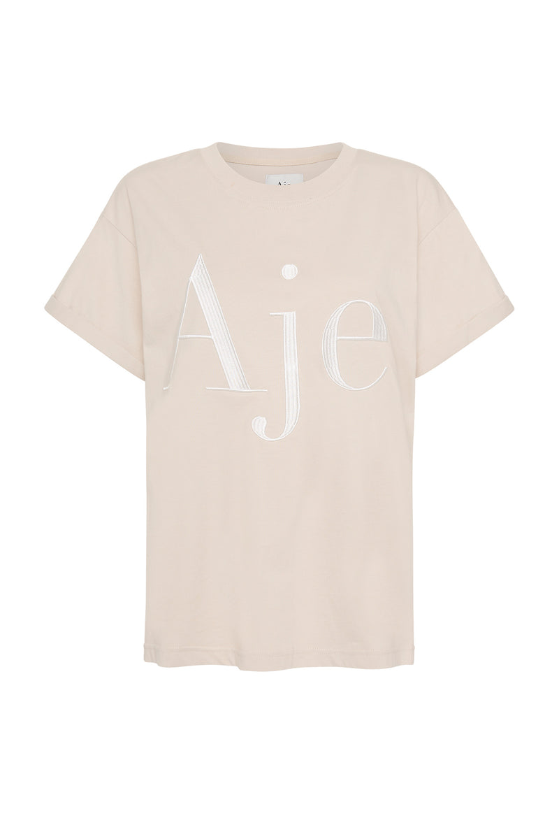 Alice Embroidered Logo Tee | Stone & White | Aje – Aje AU