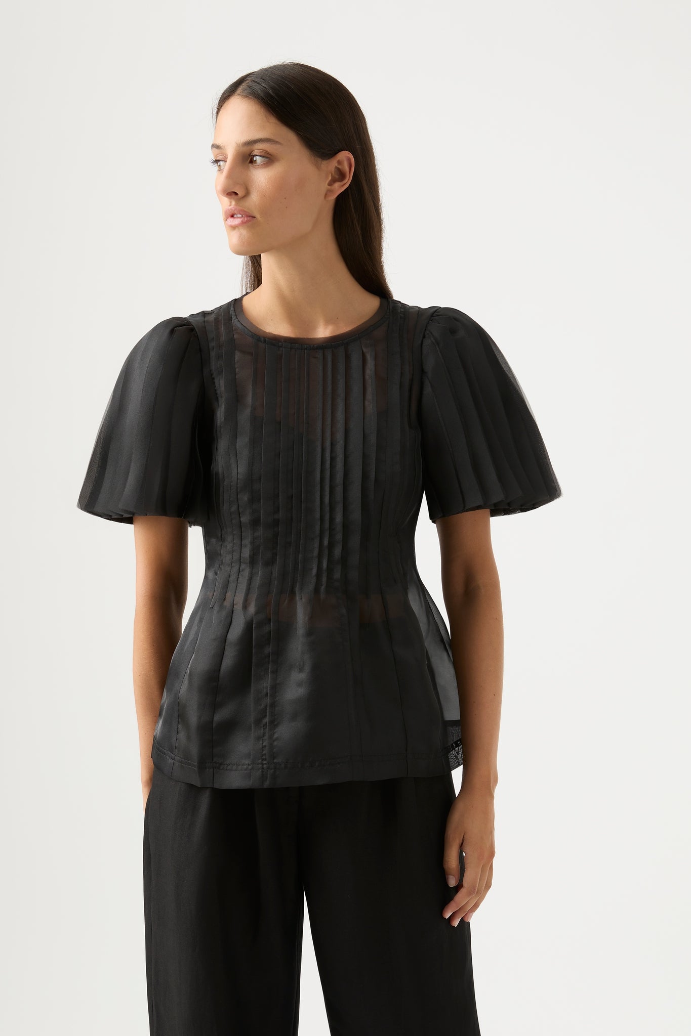 Stella Linear Ruffle Top | Black | Aje – Aje AU