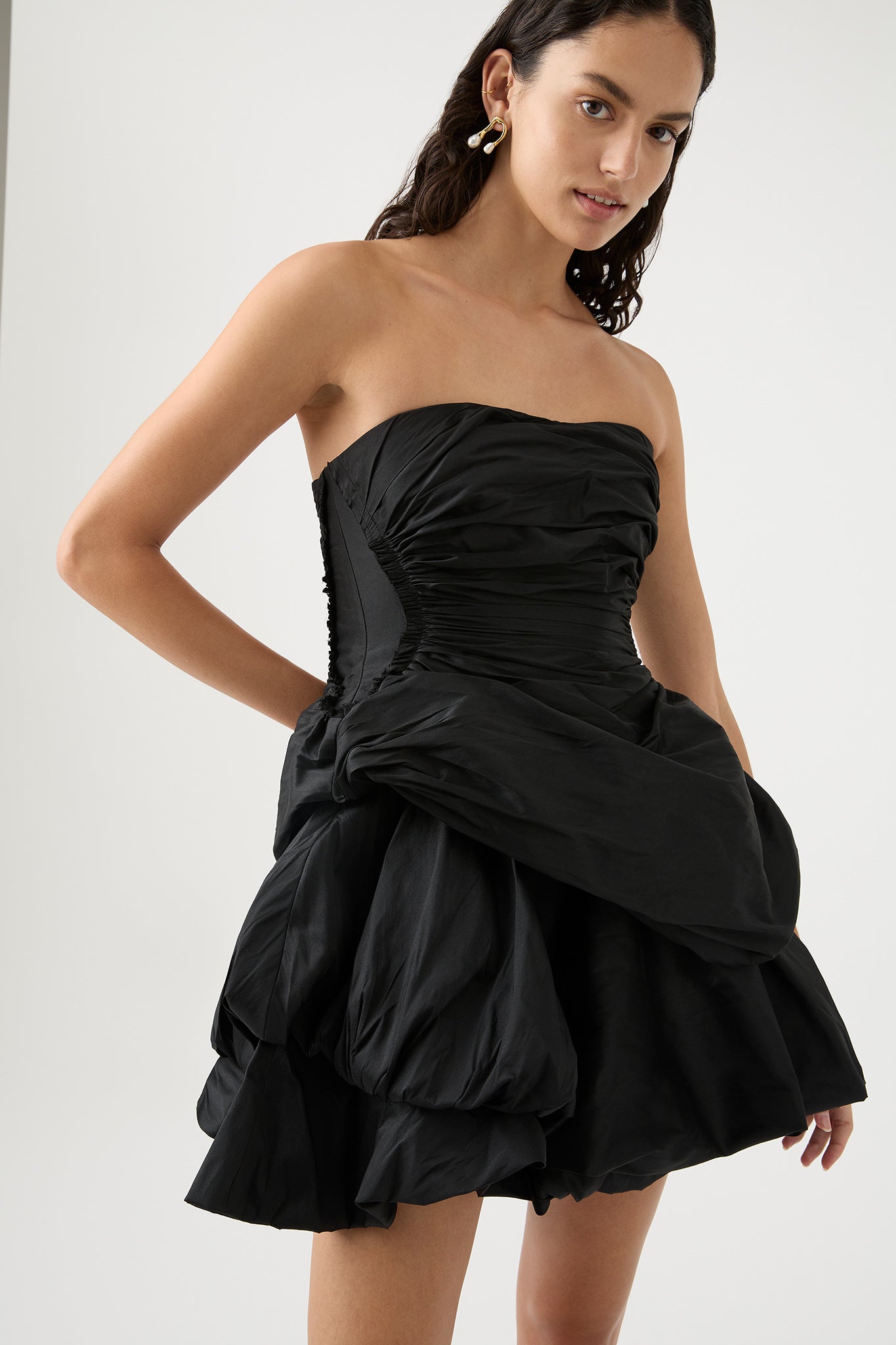 Daybreak Strapless Mini Dress Black Aje Aje AU