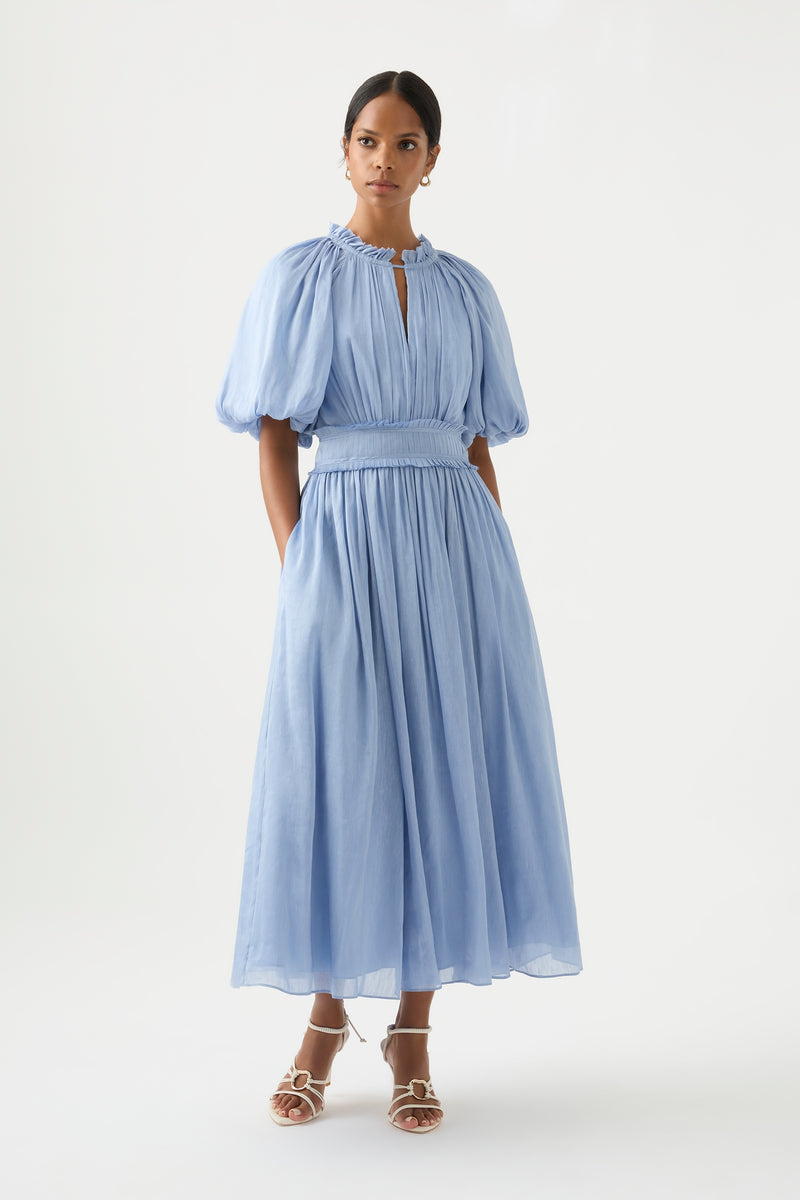 Elysium Blouson Midi Dress | Steel Blue | Aje – Aje AU