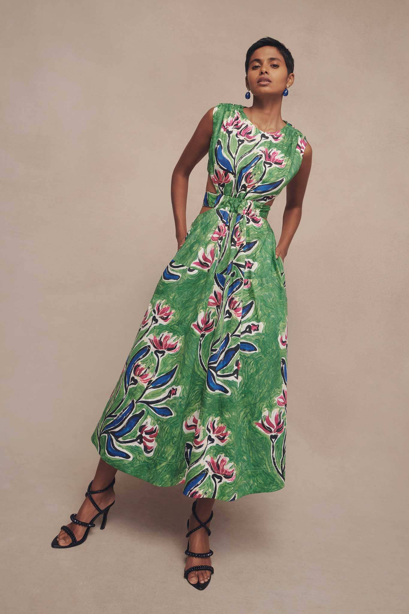 Zorina Tie Midi Dress | Native Gumnut Floral | Aje Aje AU Zorina Tie Midi Dress | Native Gumnut Floral | Aje Aje AU