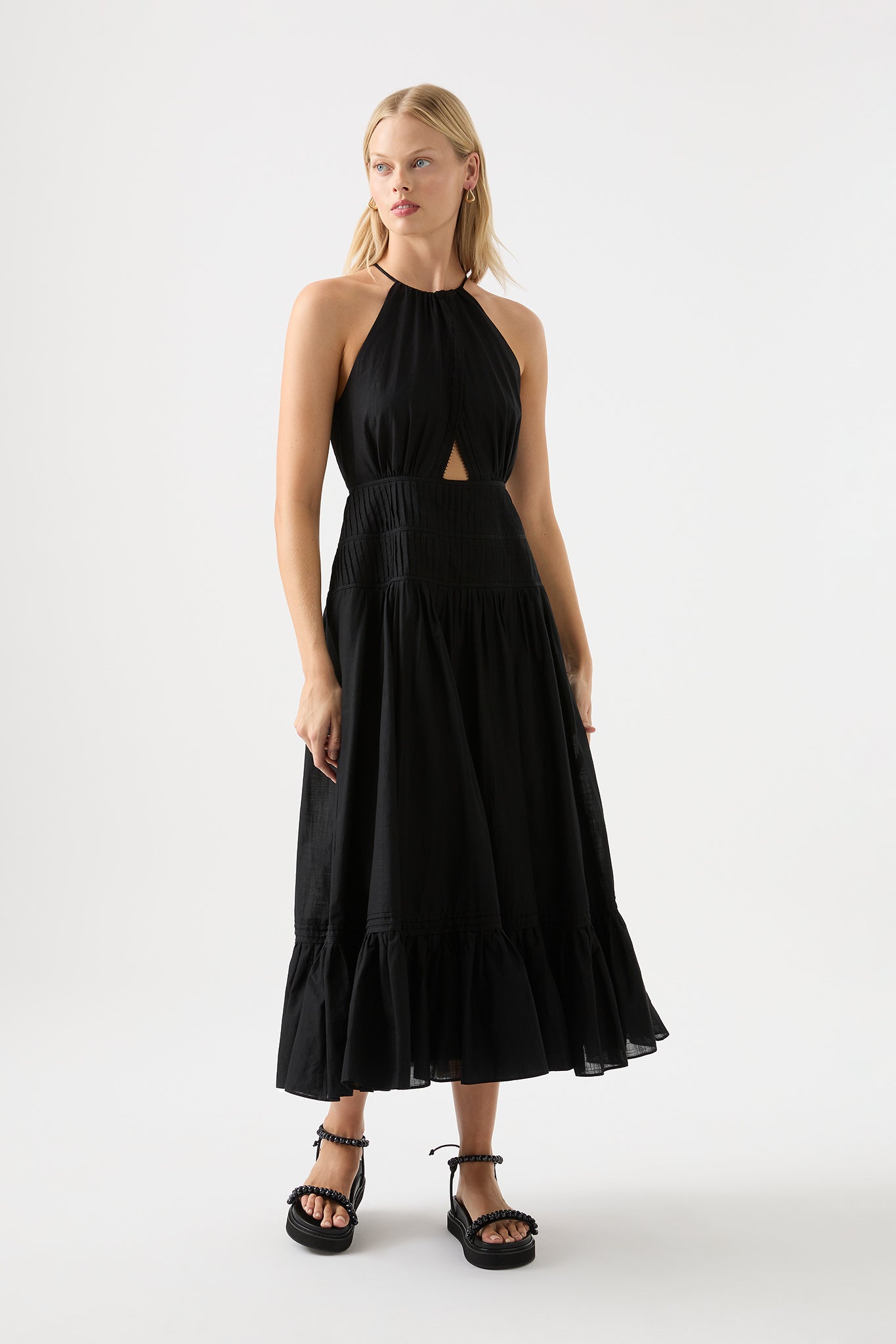 Renata Eyelash Midi Dress | Black | Aje – Aje AU