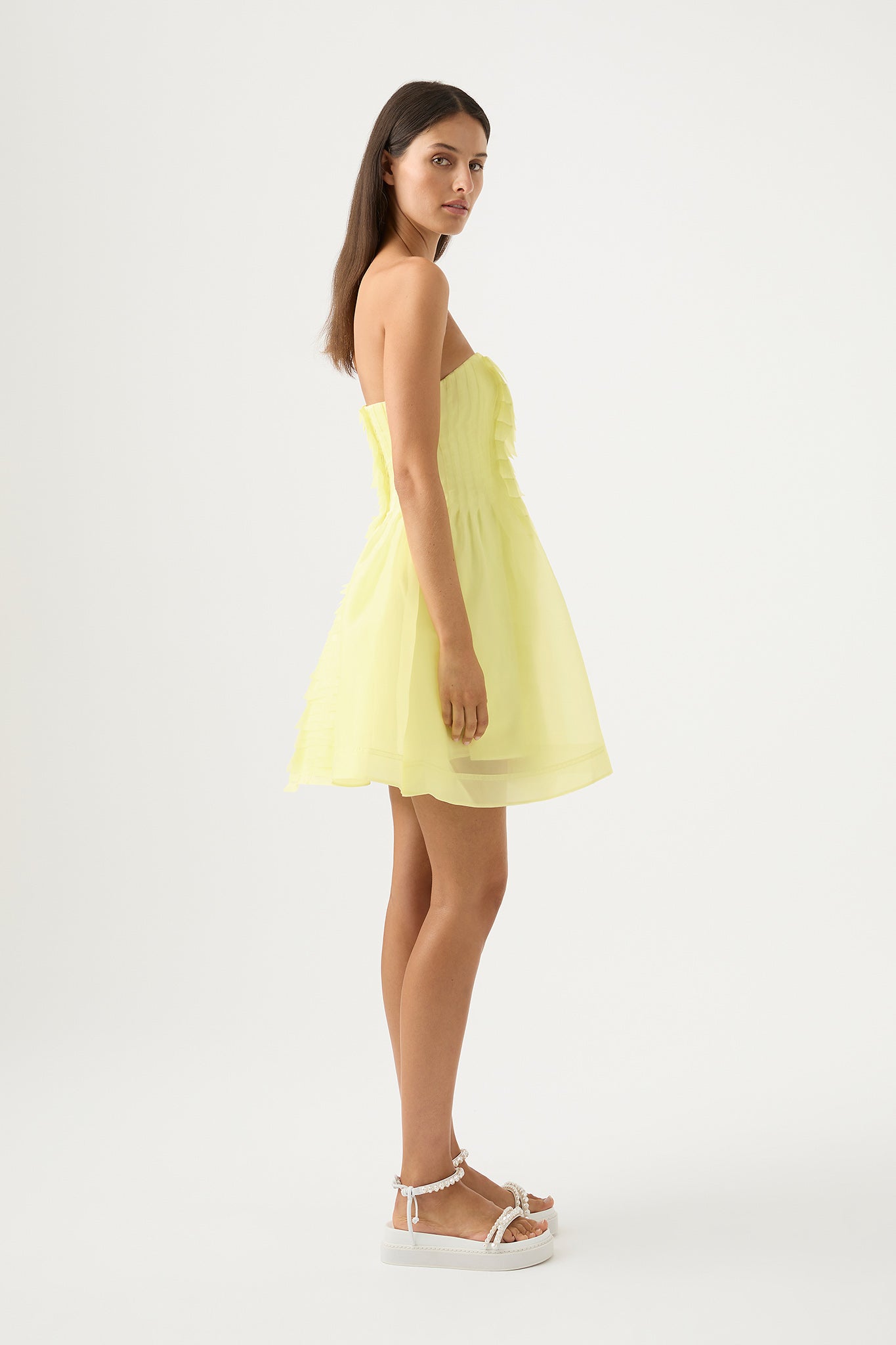 Lemon yellow mini dress best sale