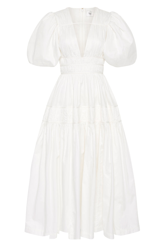 Fallingwater Ruched Midi Dress | Ivory | Aje – Aje AU