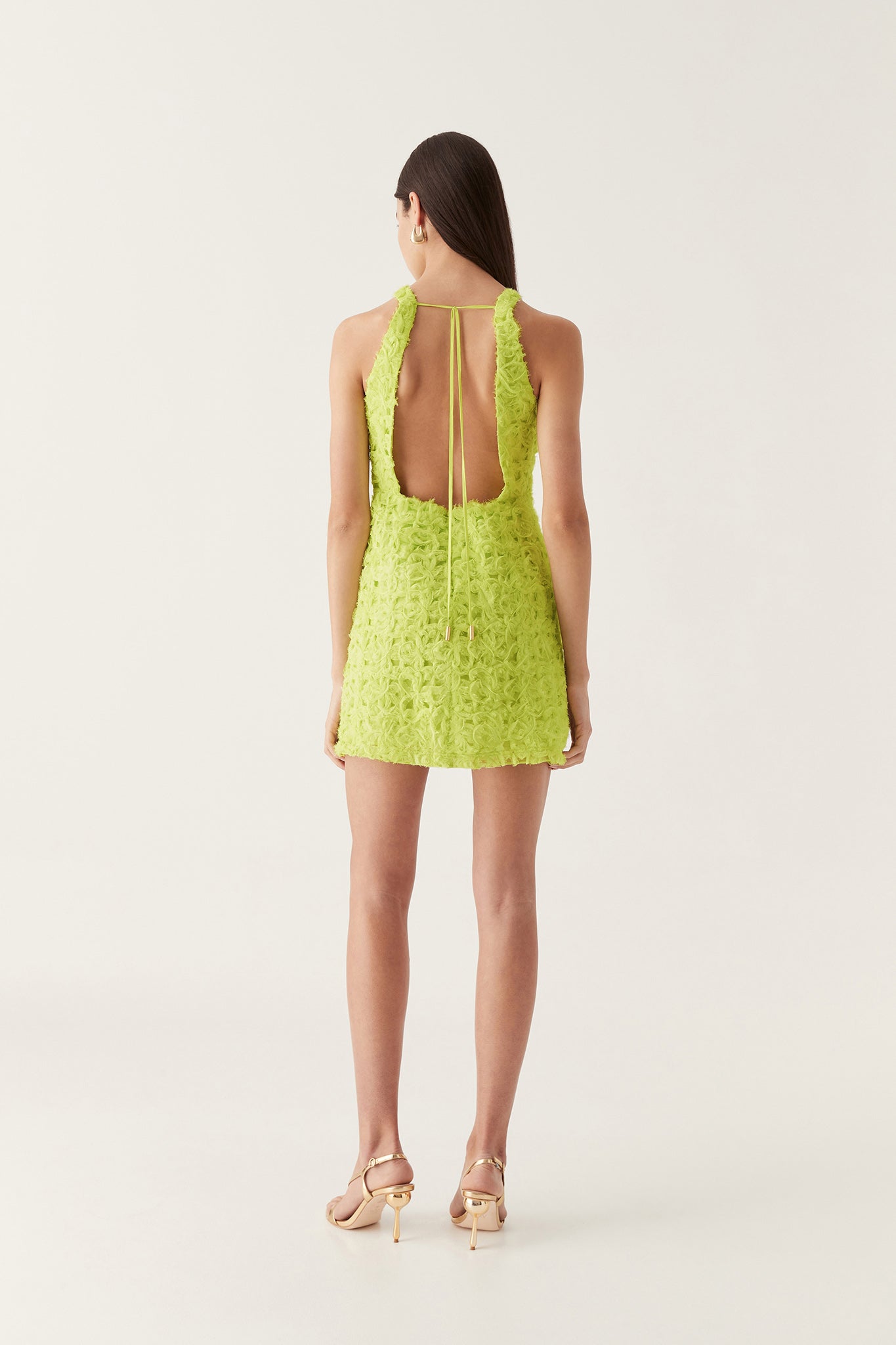 Quintette Textured Mini Dress | Light Lime Green | Aje Aje AU Quintette Textured Mini Dress | Light Lime Green | Aje Aje AU