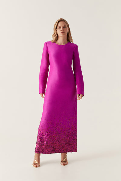 Reflection Sequin Maxi Dress | Deep Magenta