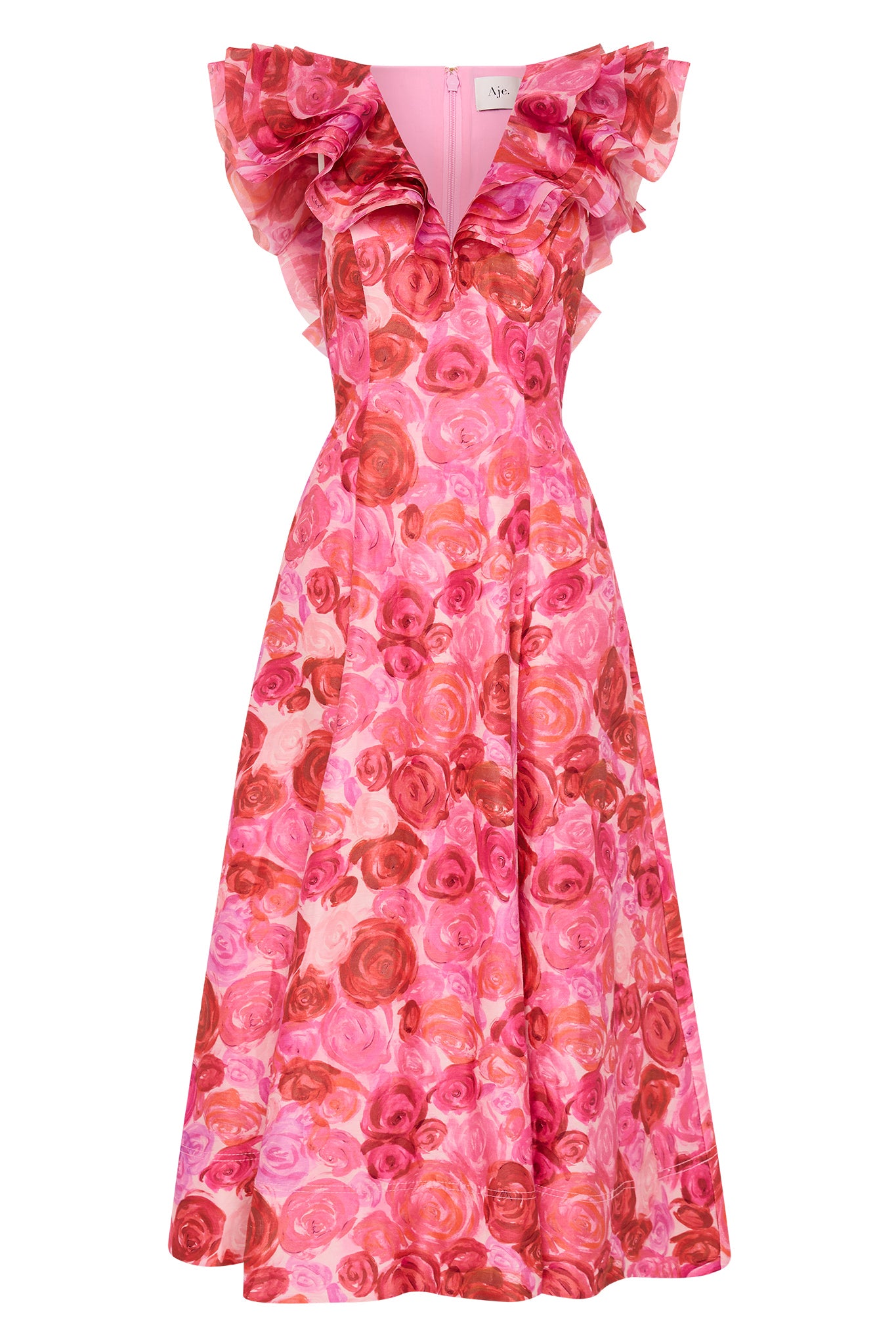 Enchanted Plunge Midi Dress | Misty Rose | Aje – Aje AU