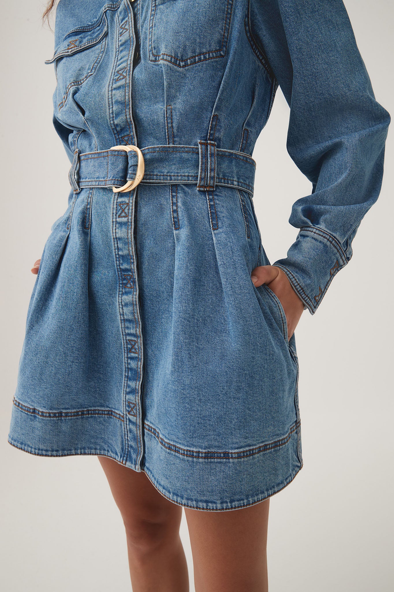 aje aradia denim midi dress Aje Aradia Denim Dress