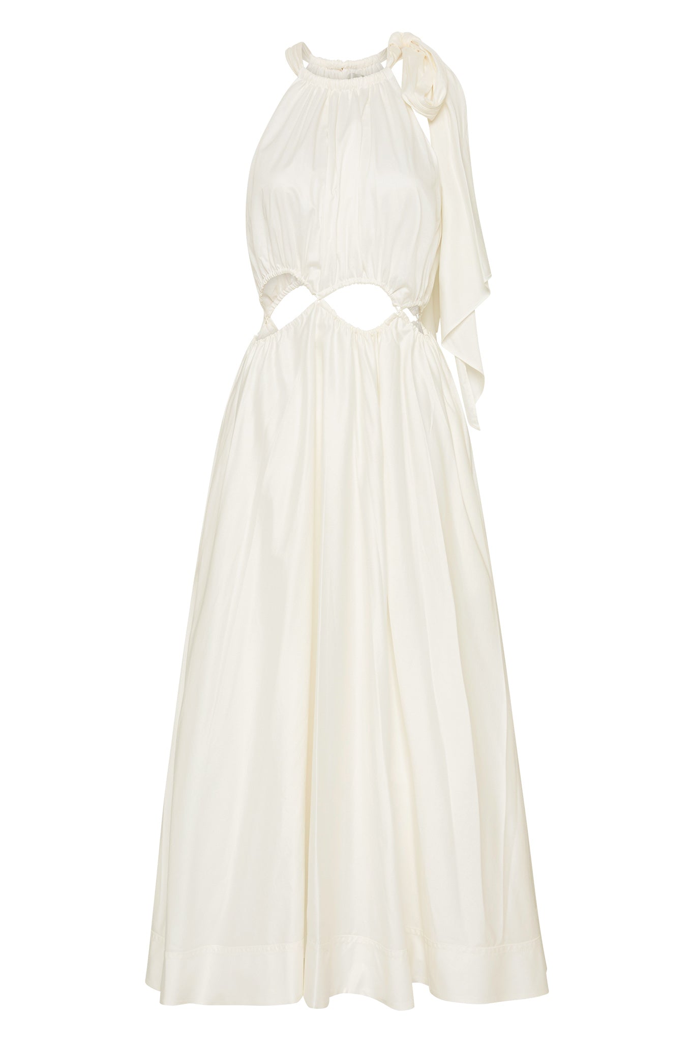 Henriette Tie Strap Midi Dress | Ivory