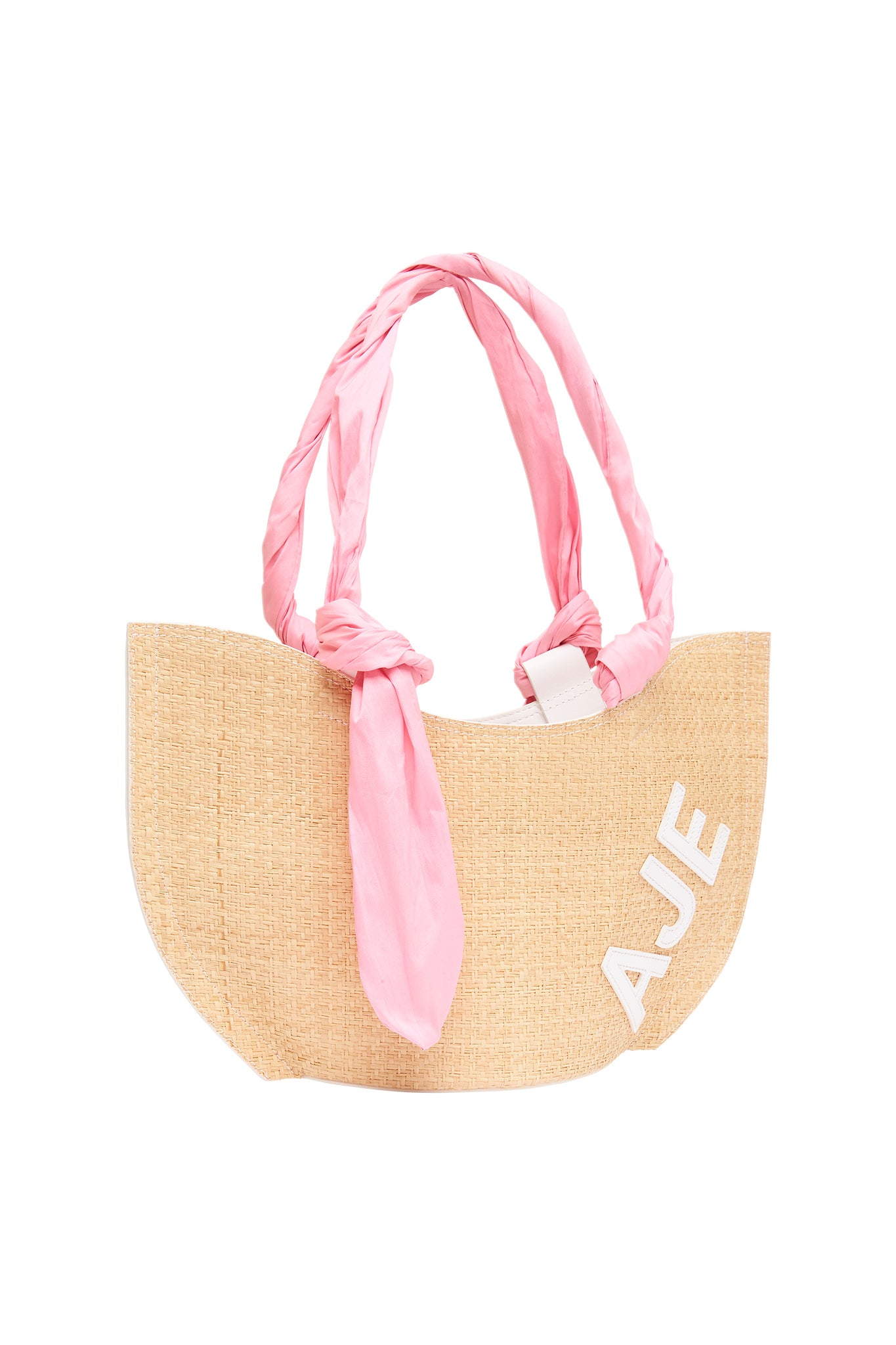 Aurora Raffia Logo Mini Tote