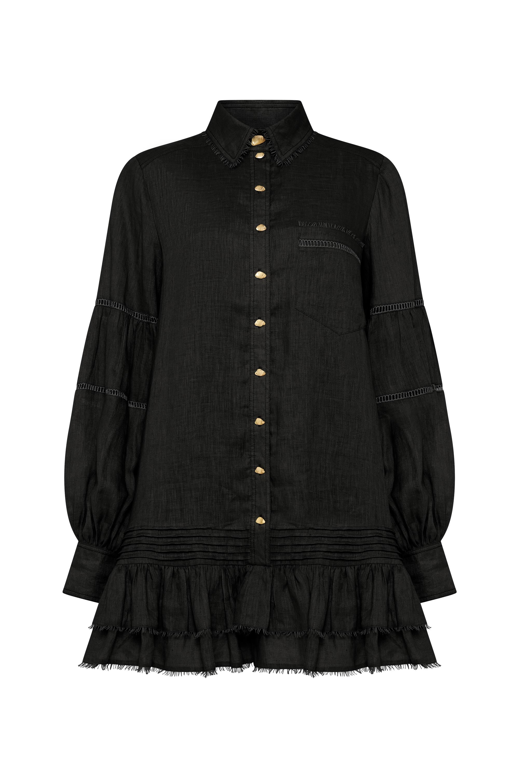 Lotus Shirt Mini Dress | Black | Aje – Aje AU