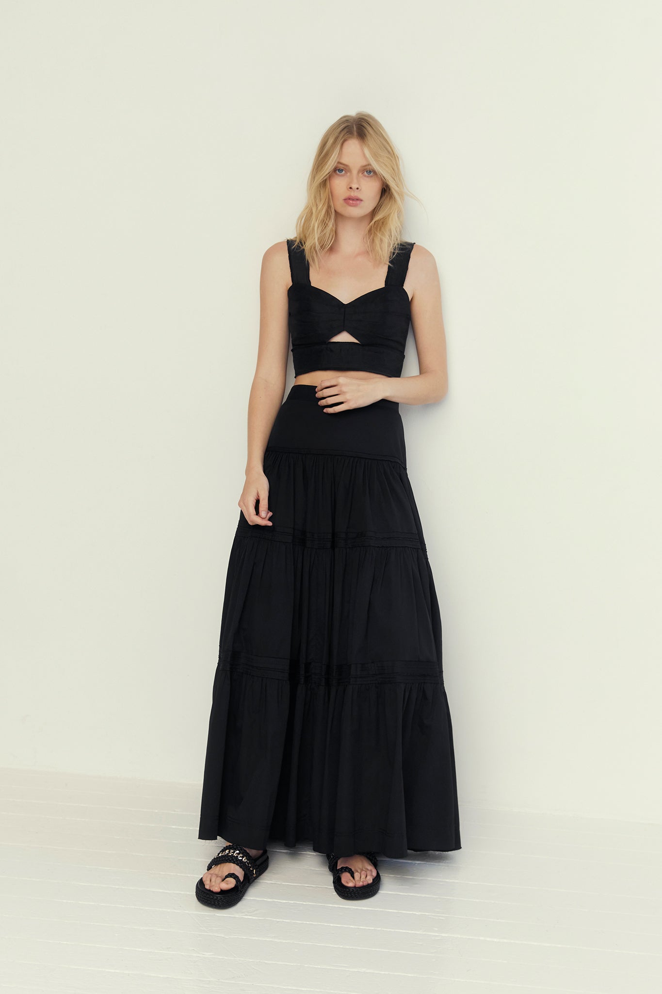 Recurrence Tiered Maxi Skirt
