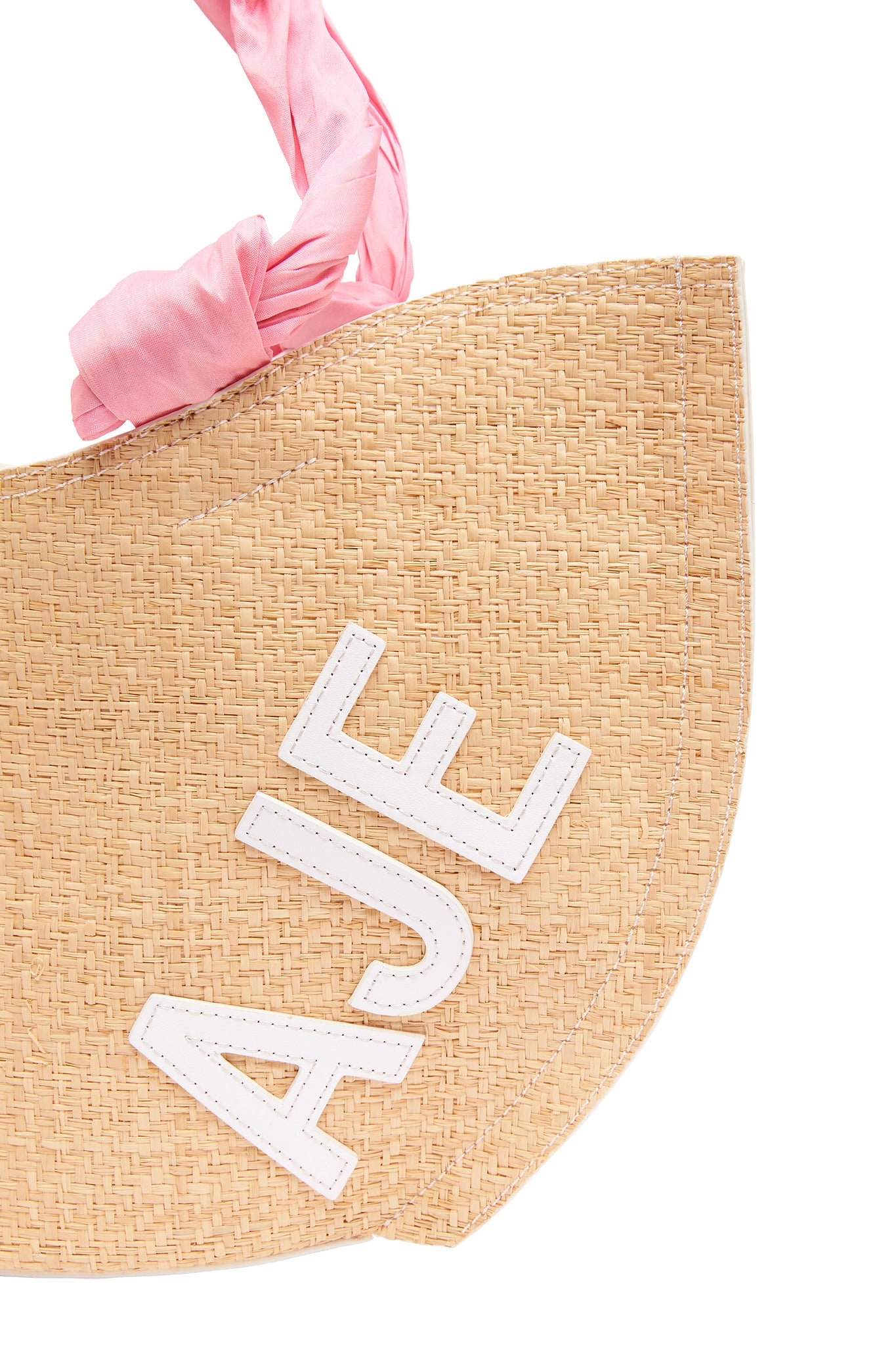 Aurora Raffia Logo Mini Tote