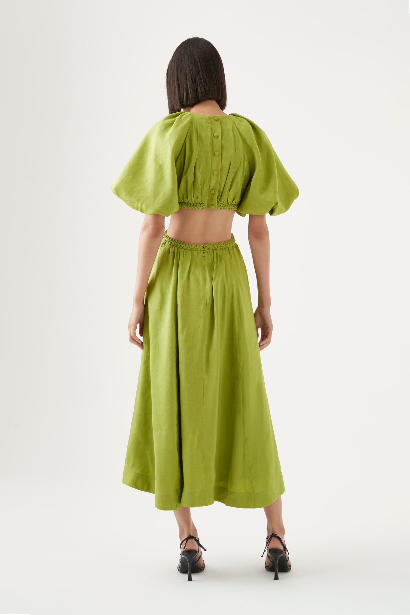 Capucine Puff Sleeve Midi Dress