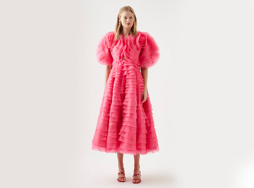 Amour Ruffle Midi Dress