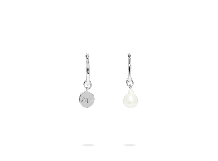 Aje Organic Hoop Pearl Earring