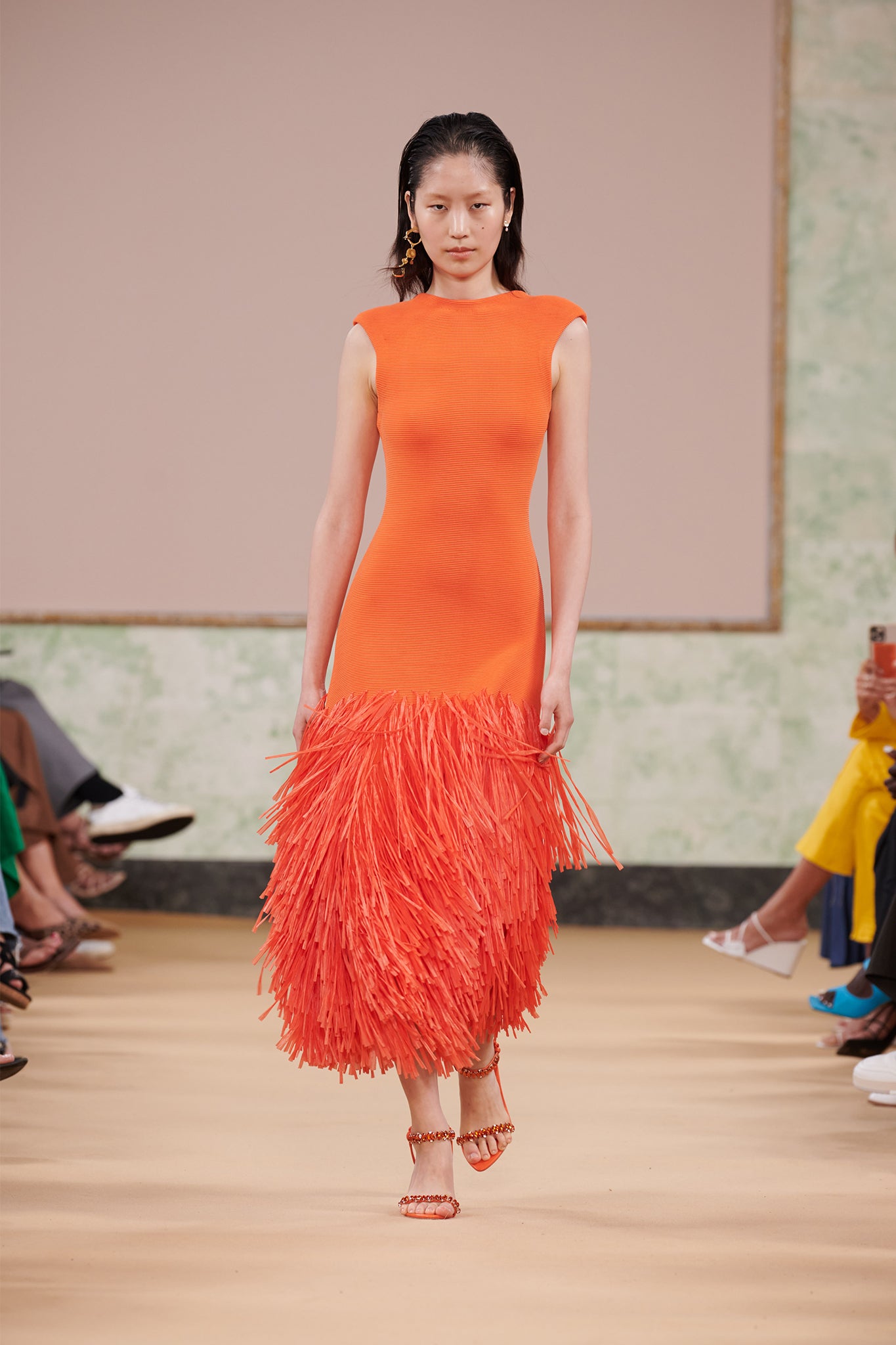 Rushes Knit Midi Dress