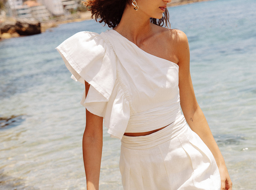 Bonjour One Shoulder Frill Top