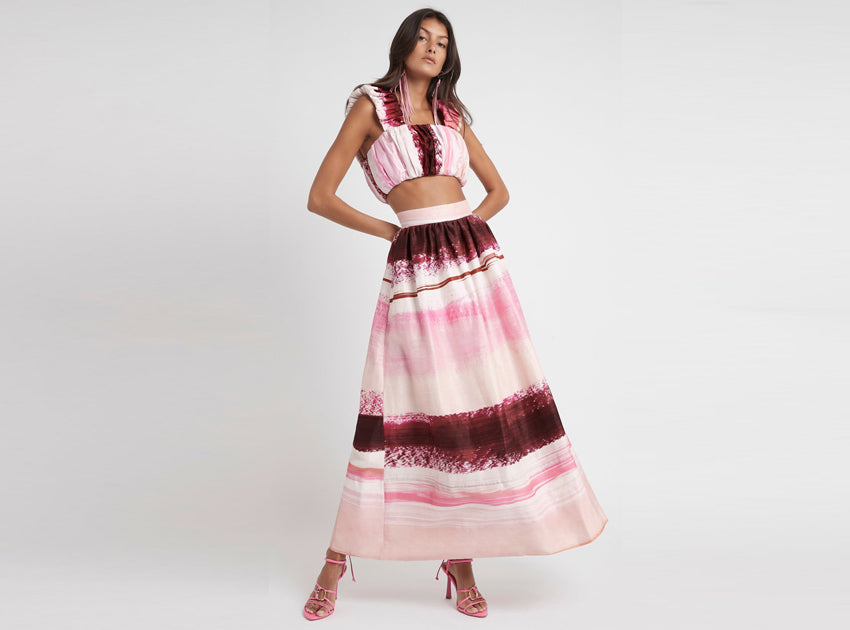 Kasbah Sunset Stripe Maxi Skirt