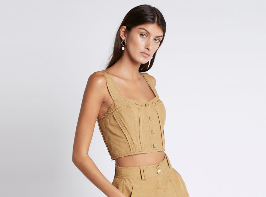 Milos Bustier Cropped Top
