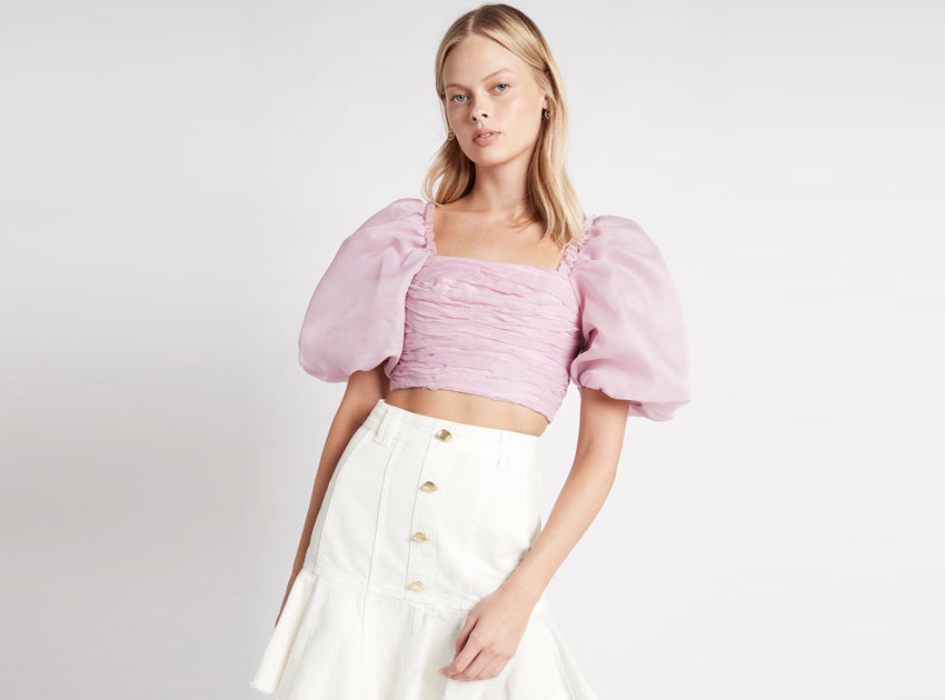 Myriad Puff Sleeve Cropped Top