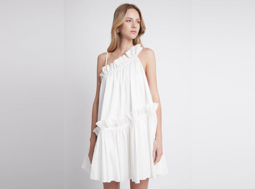 Romance Asymmetric Mini Dress