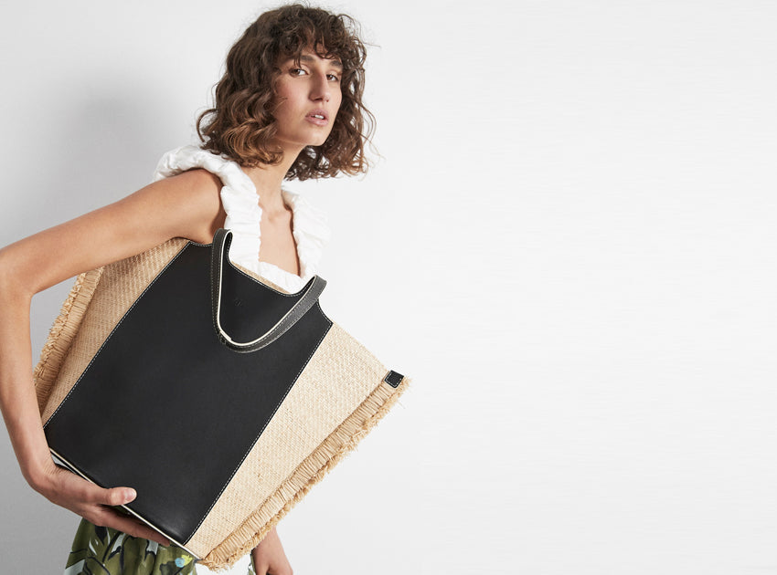 Romy Raffia Tote Market Bag