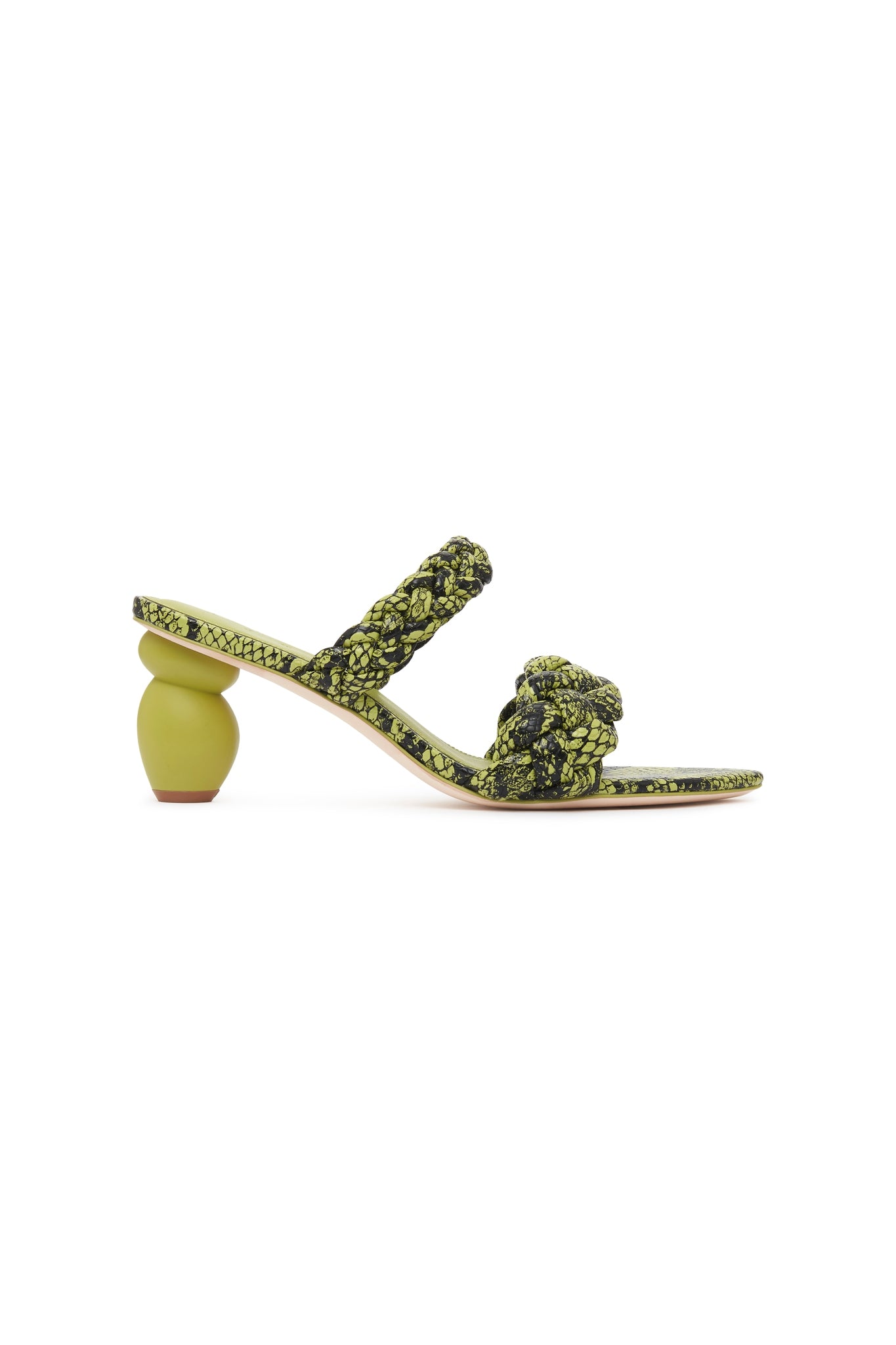 Stone Woven Heeled Sandal