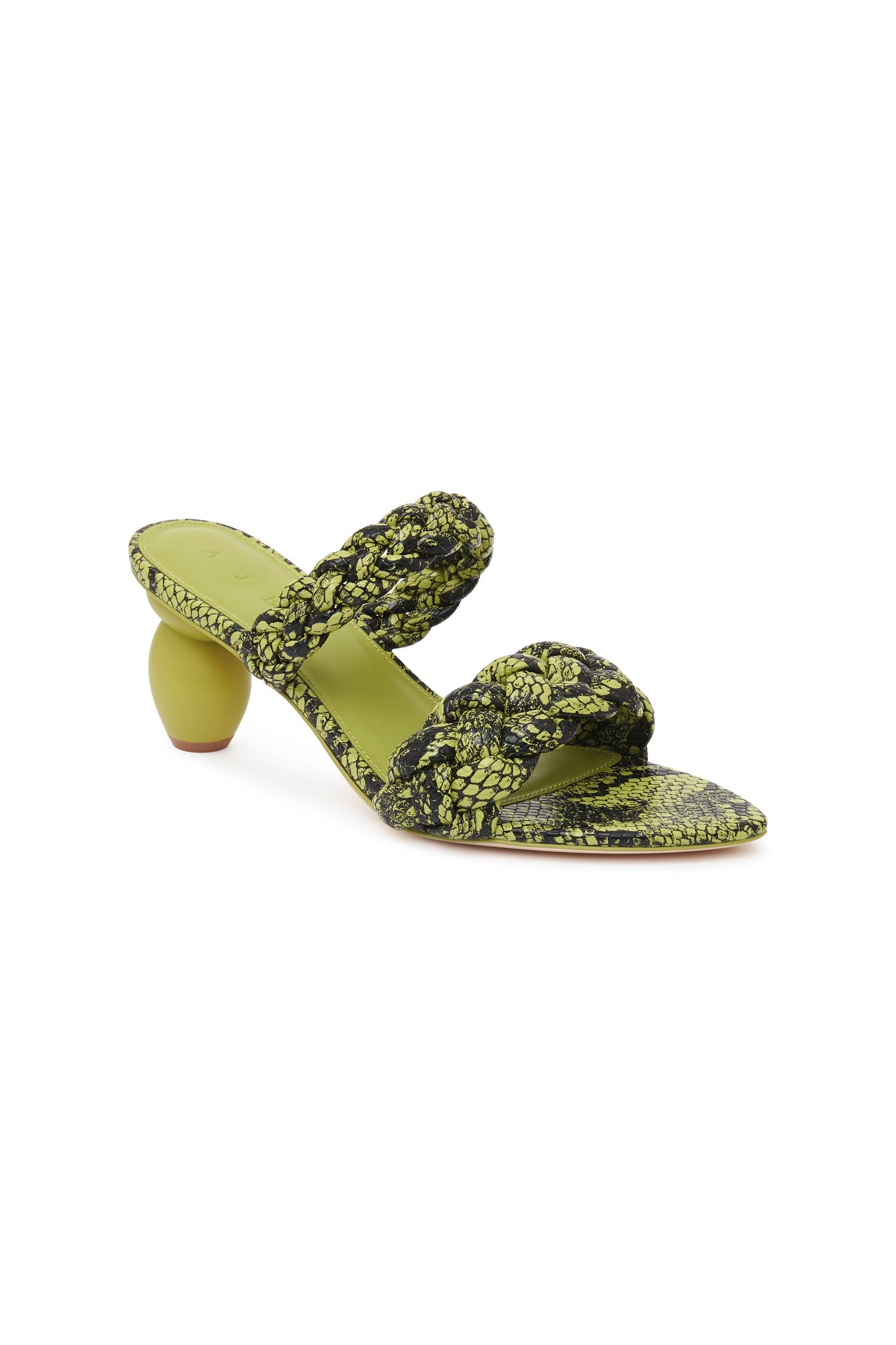 Stone Woven Heeled Sandal