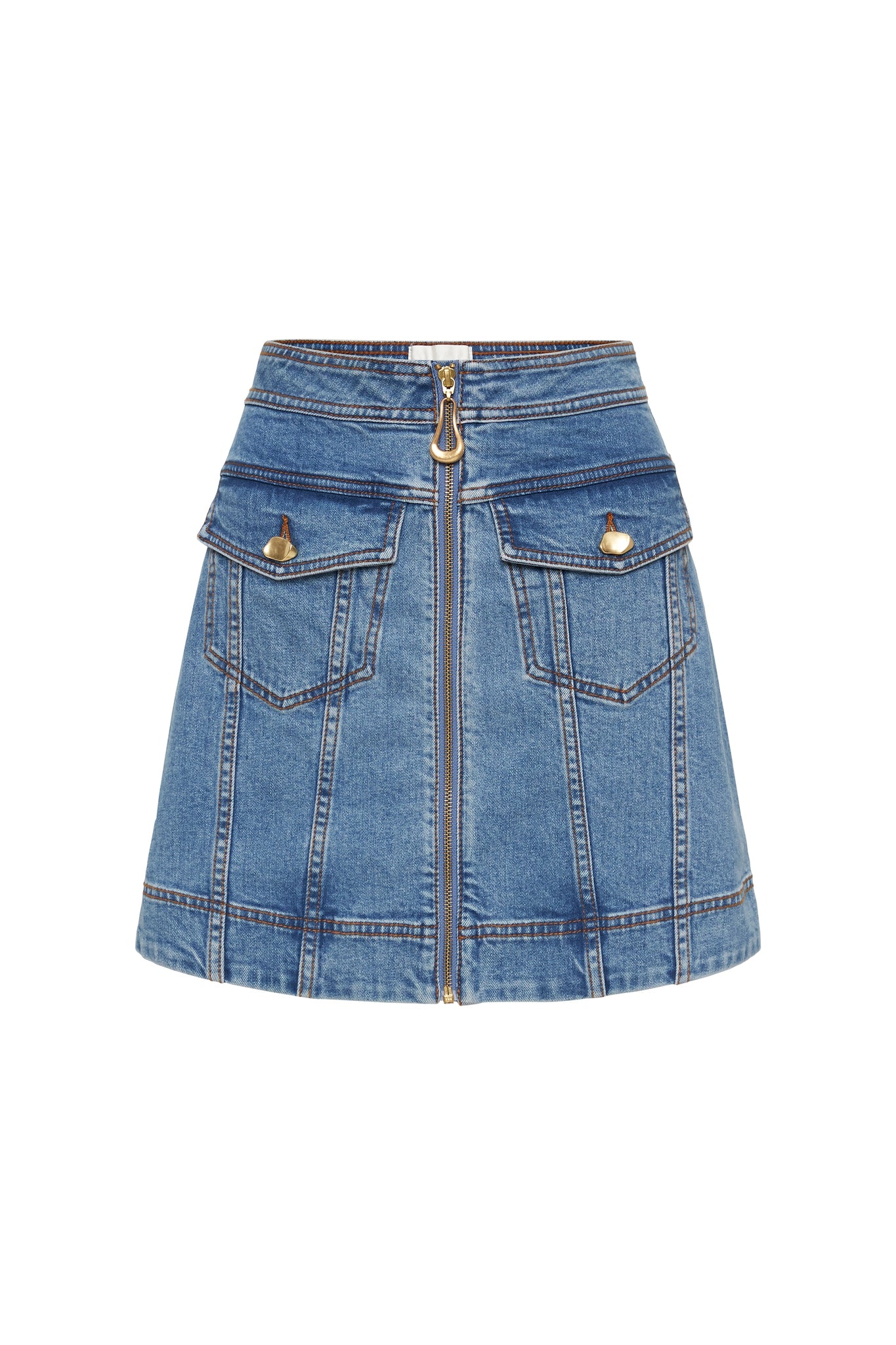 Melody Denim Zip Mini Skirt