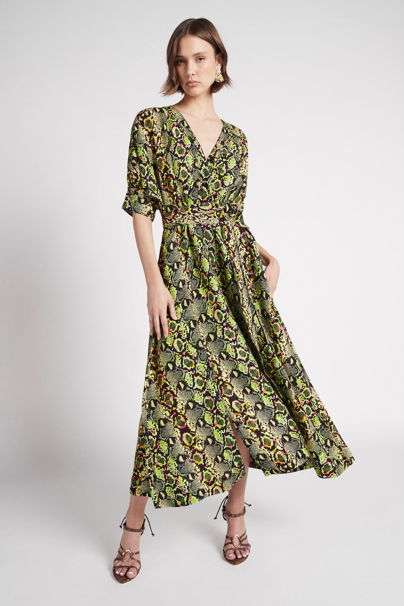 Serpentine Belted Midi Dress