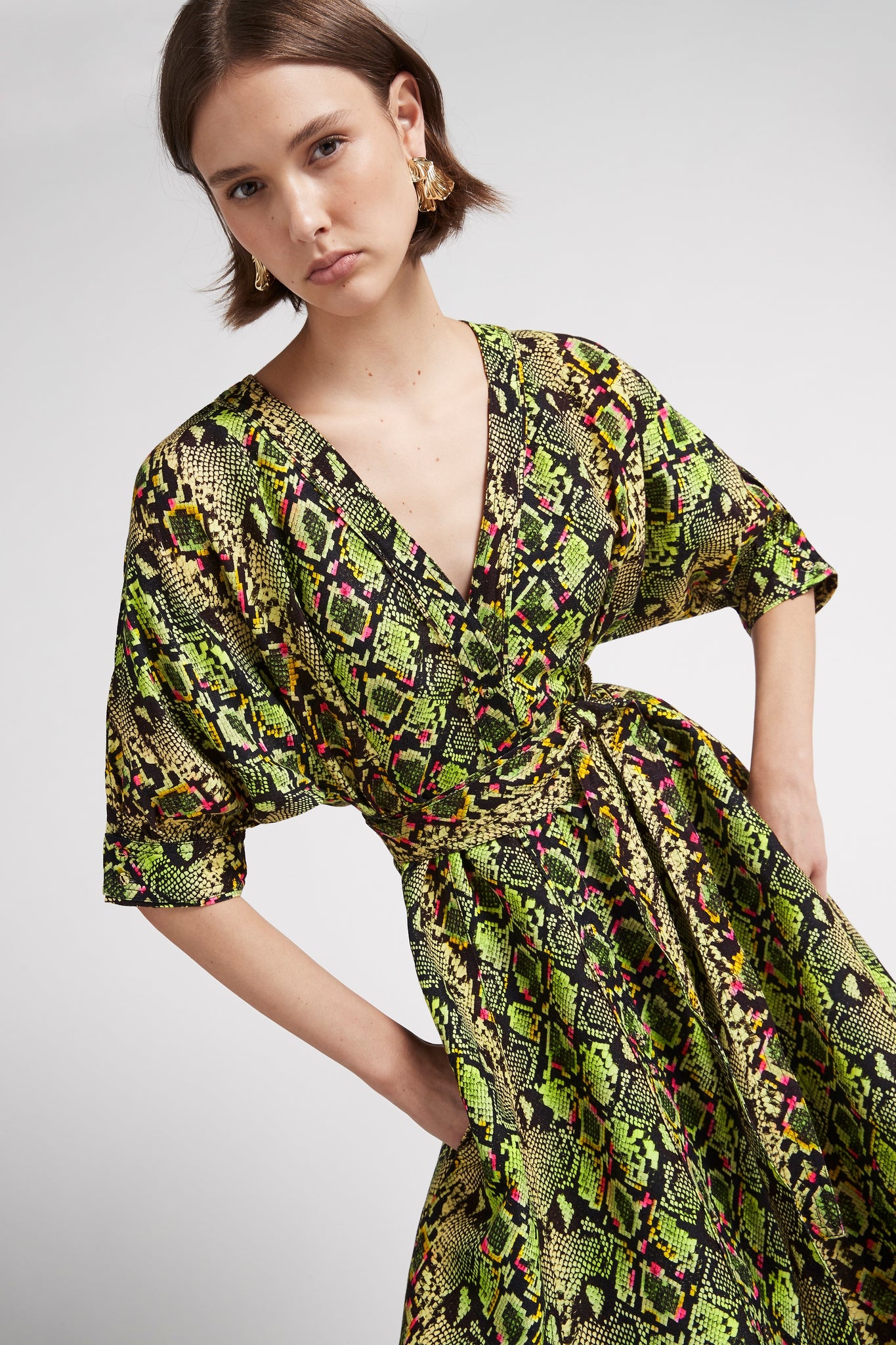 Serpentine Belted Midi Dress