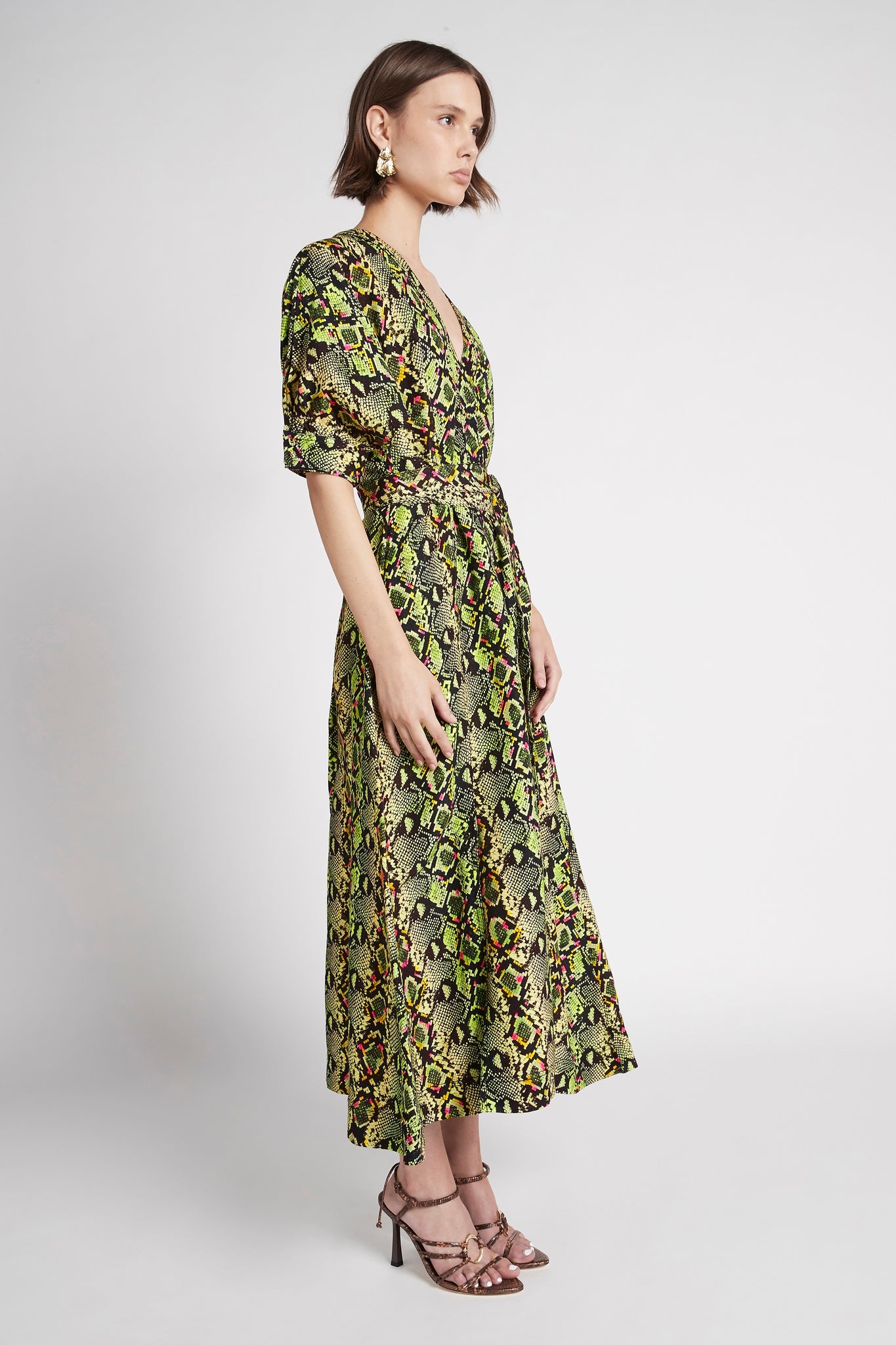 Serpentine Belted Midi Dress