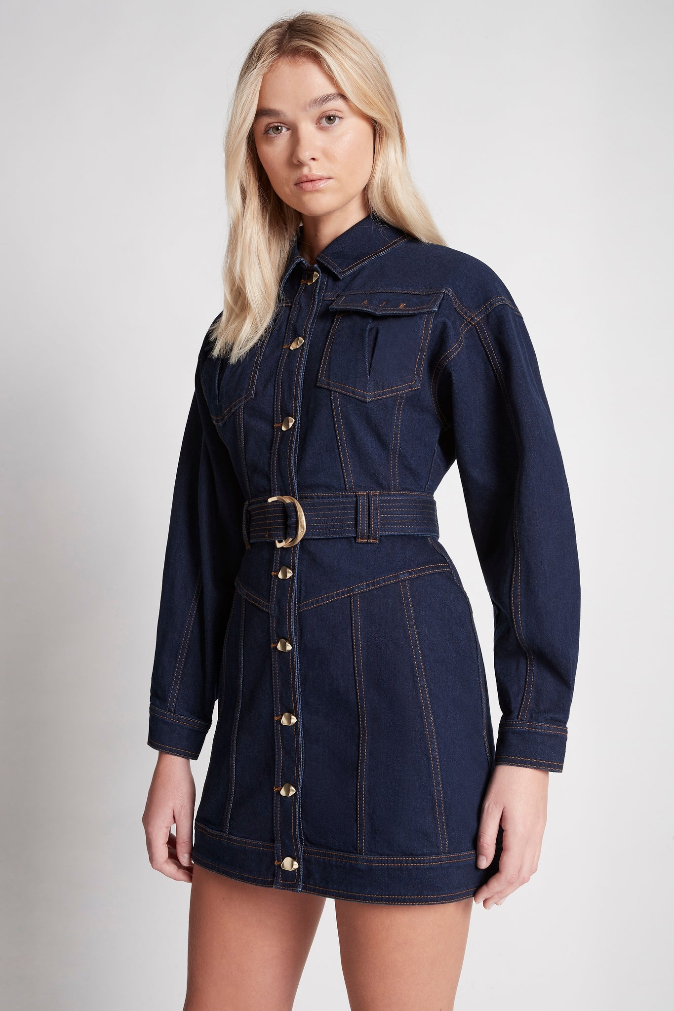 Philia Belted Denim Dress