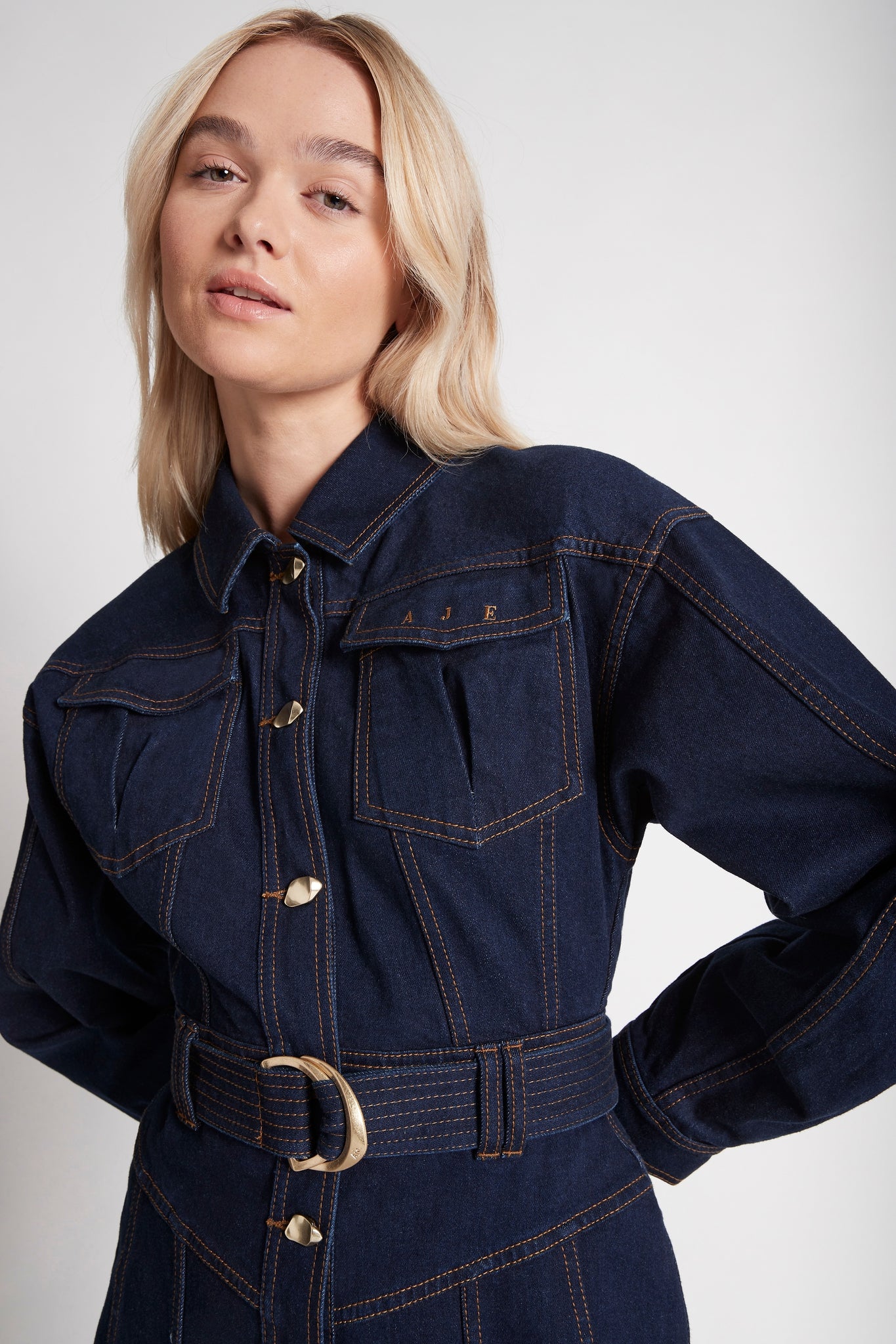 Philia Belted Denim Dress