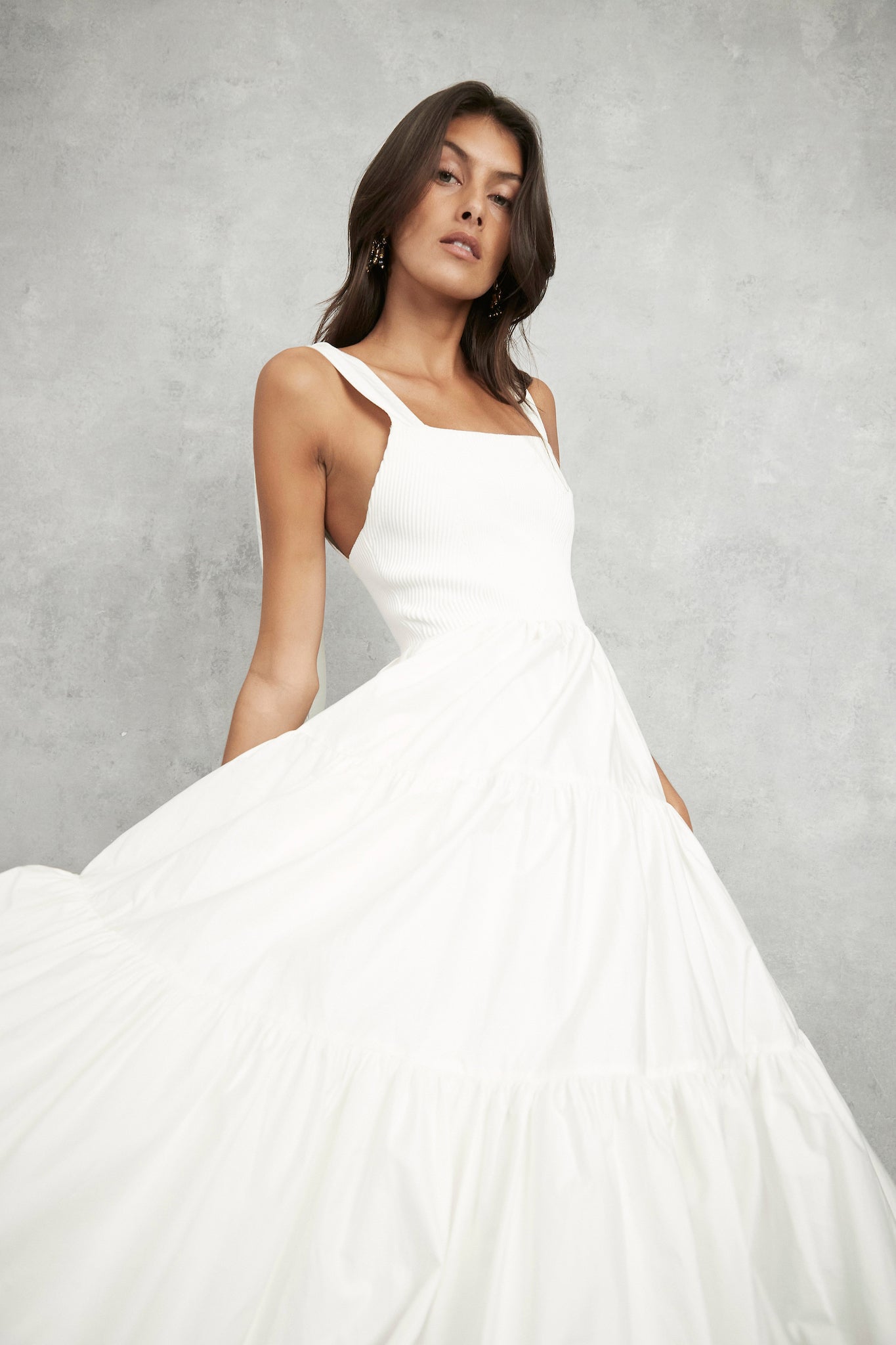 Casa Tiered Knit Midi Dress
