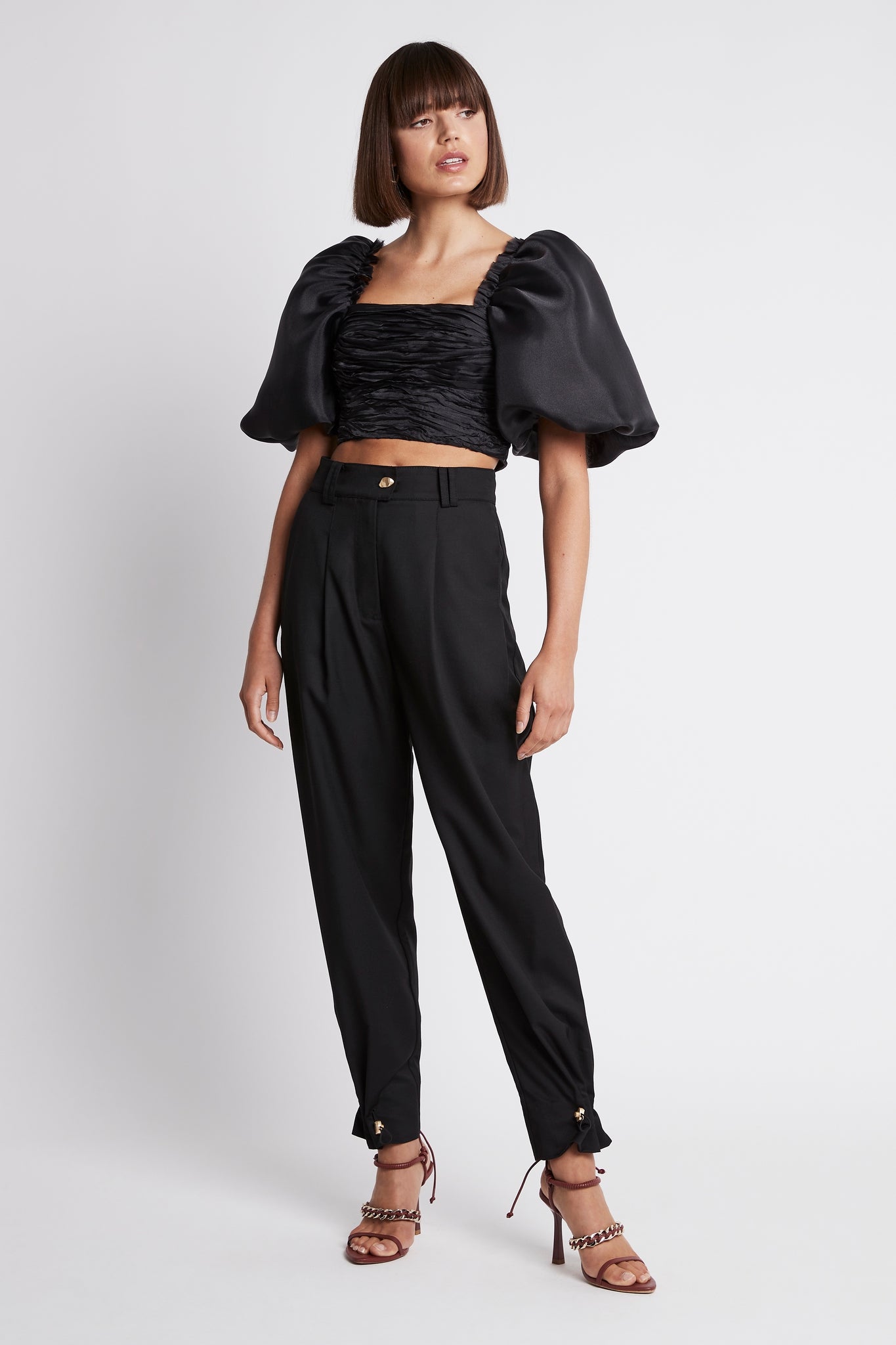 Myriad Puff Sleeve Cropped Top