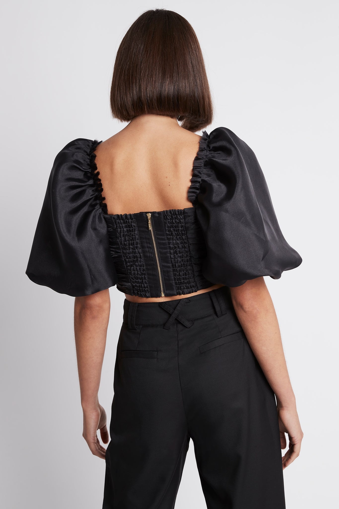 Myriad Puff Sleeve Cropped Top