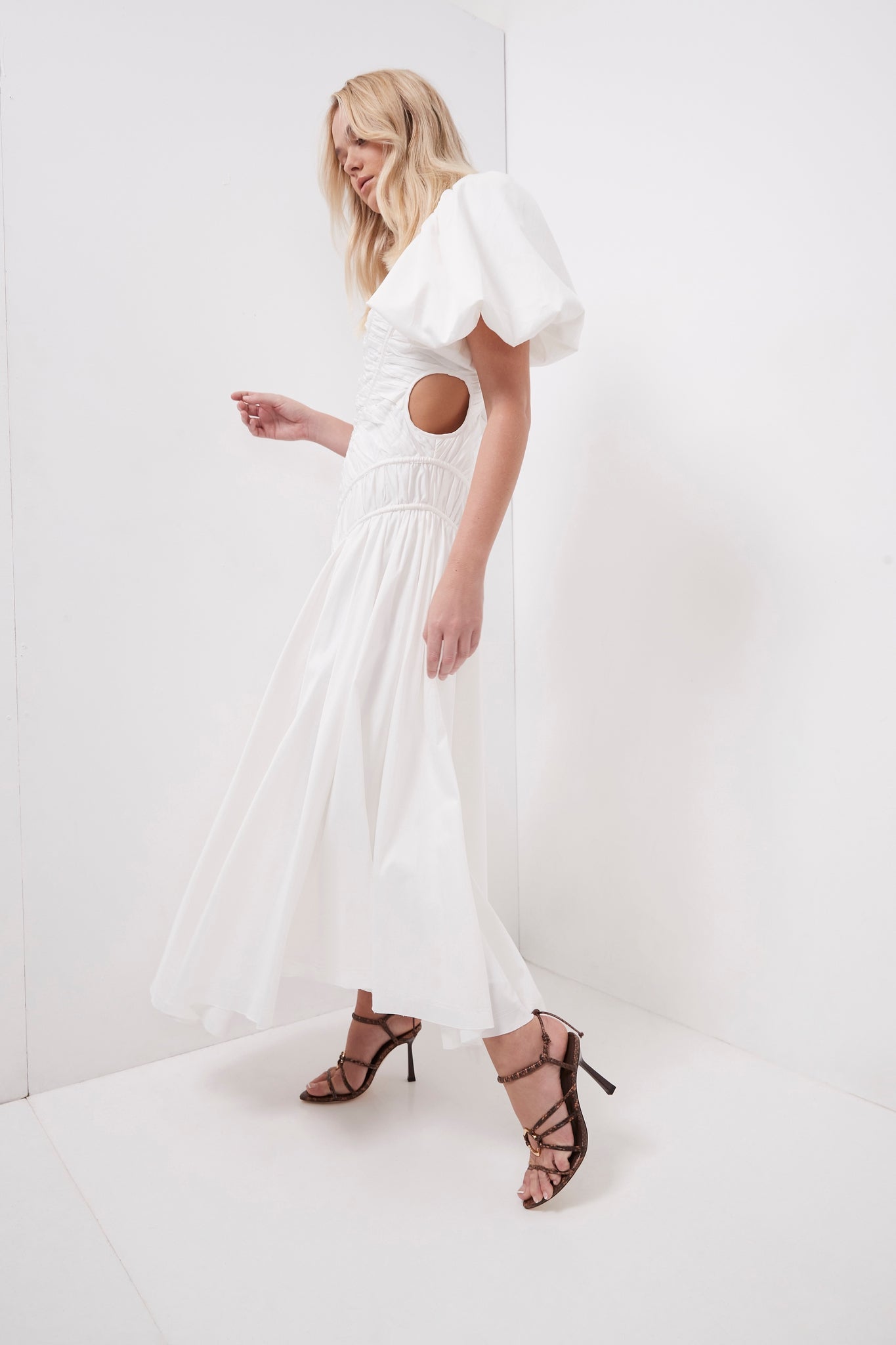 Siren Drawstring Midi Dress | Ivory | Aje – Aje AU