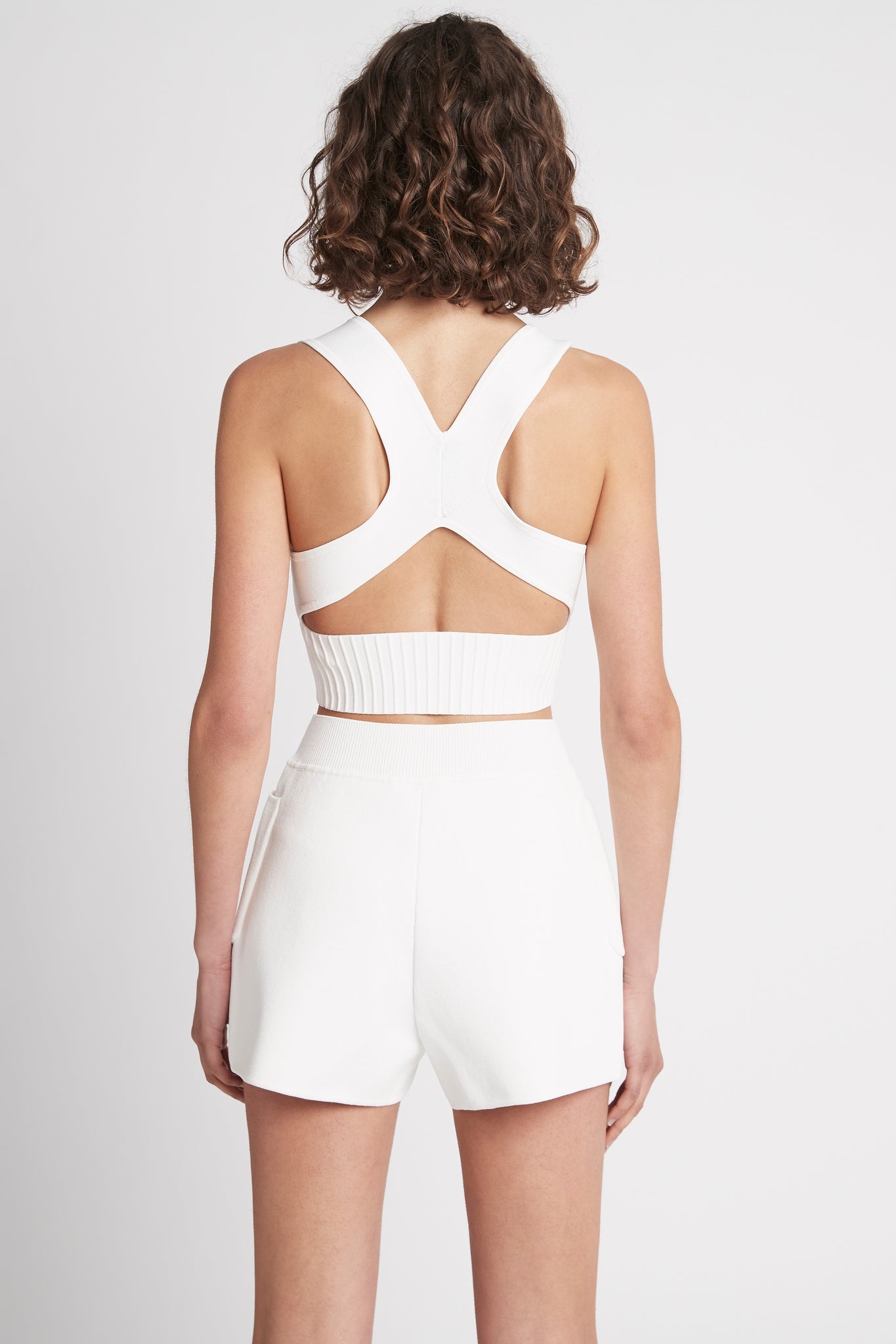 Livadi Cut Out Knit Logo Crop Top