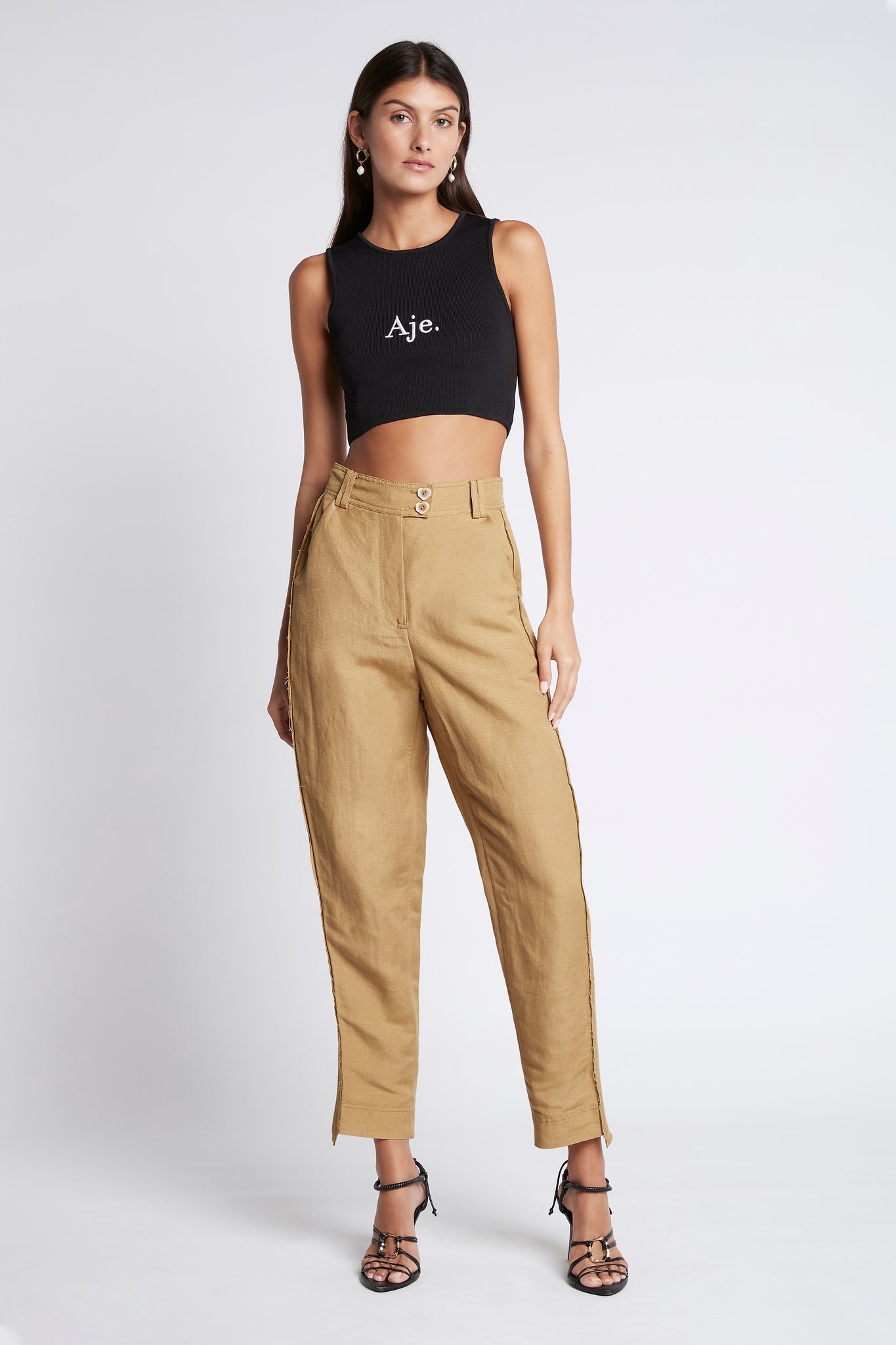 Bardot Knit Logo Cropped Tank